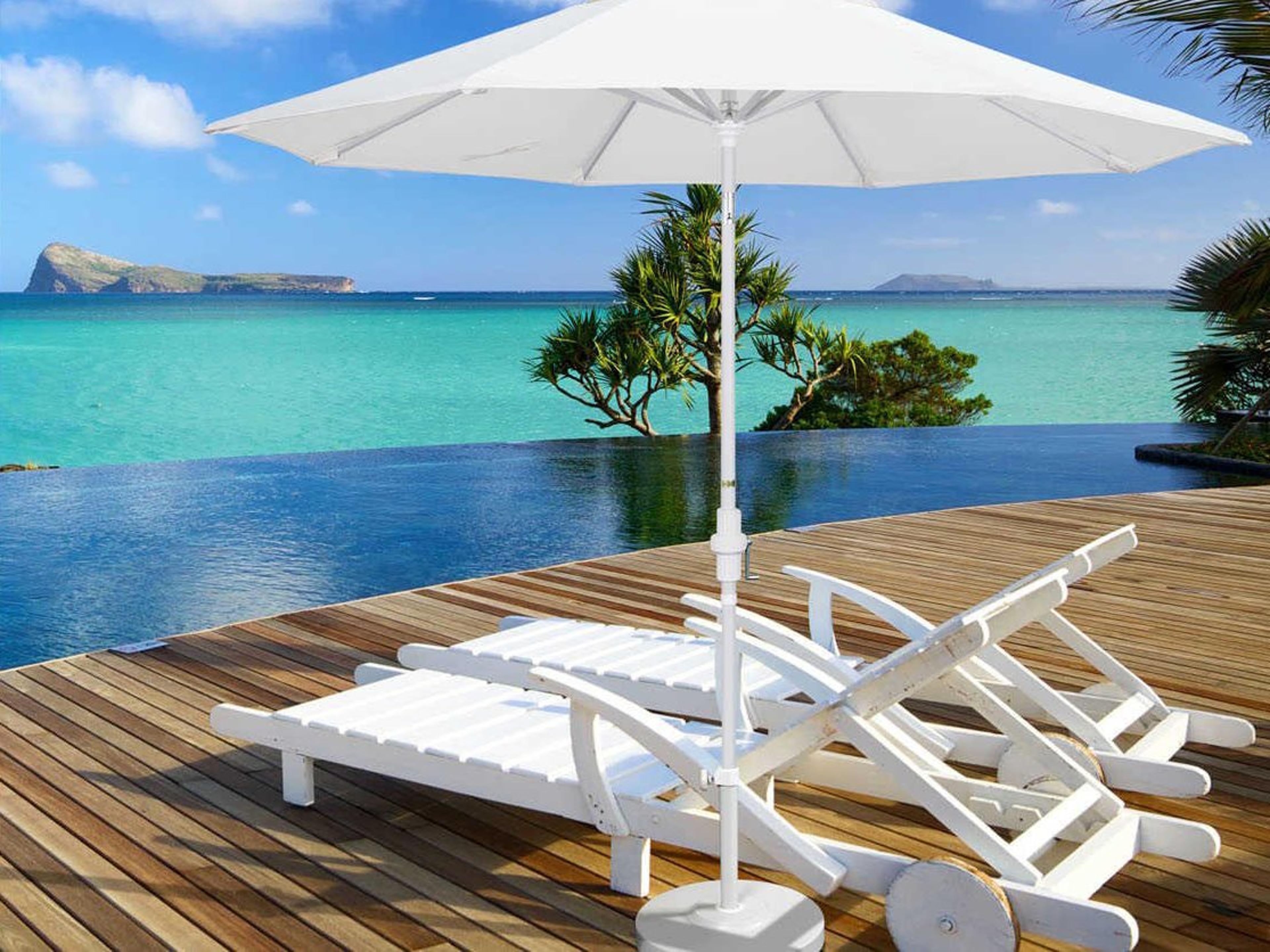 California Patio Umbrella Quick Ship Golden State Series 9 Foot Octagon Market Aluminum Patio Umbrella with Crank Lift System