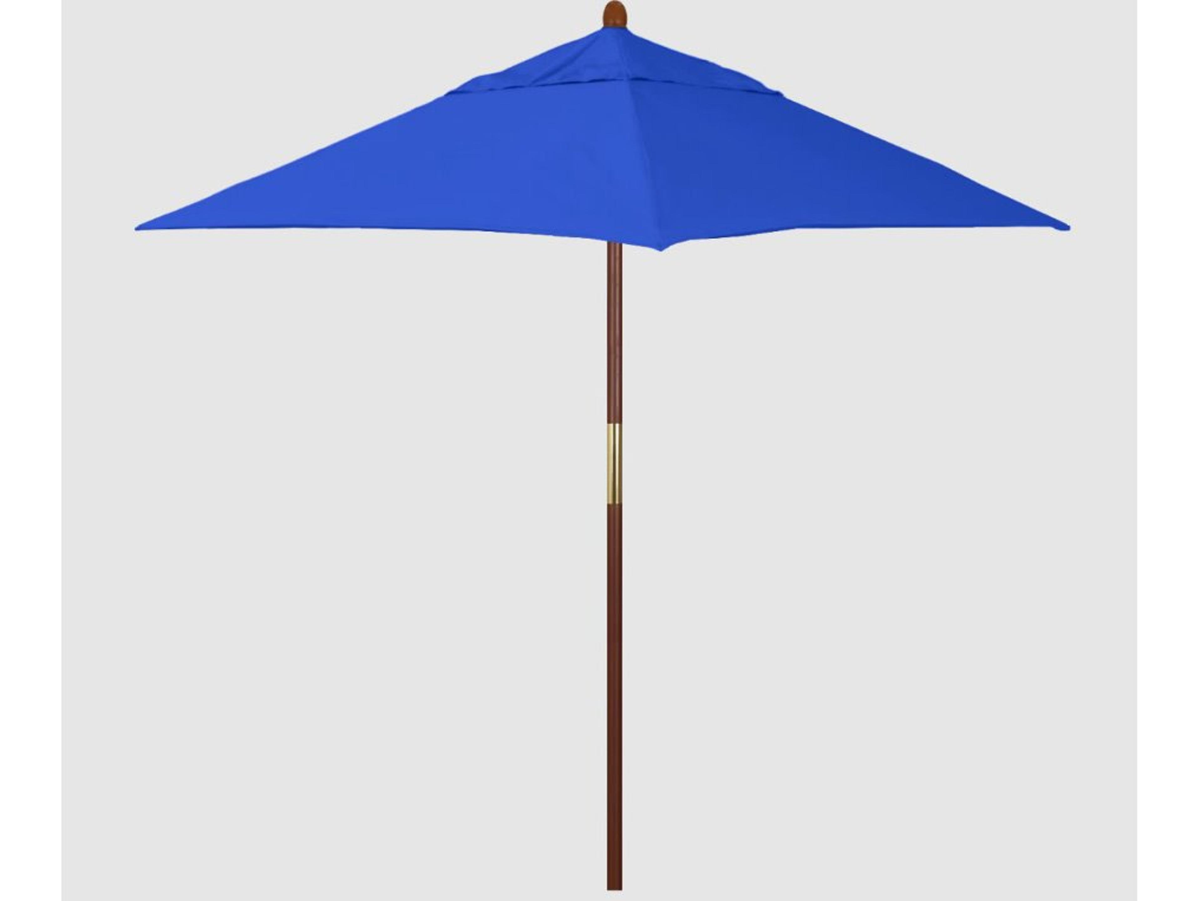 California Patio Umbrella Custom Grove Series 6 Foot Square Market Wood Patio Umbrella with Push Lift System