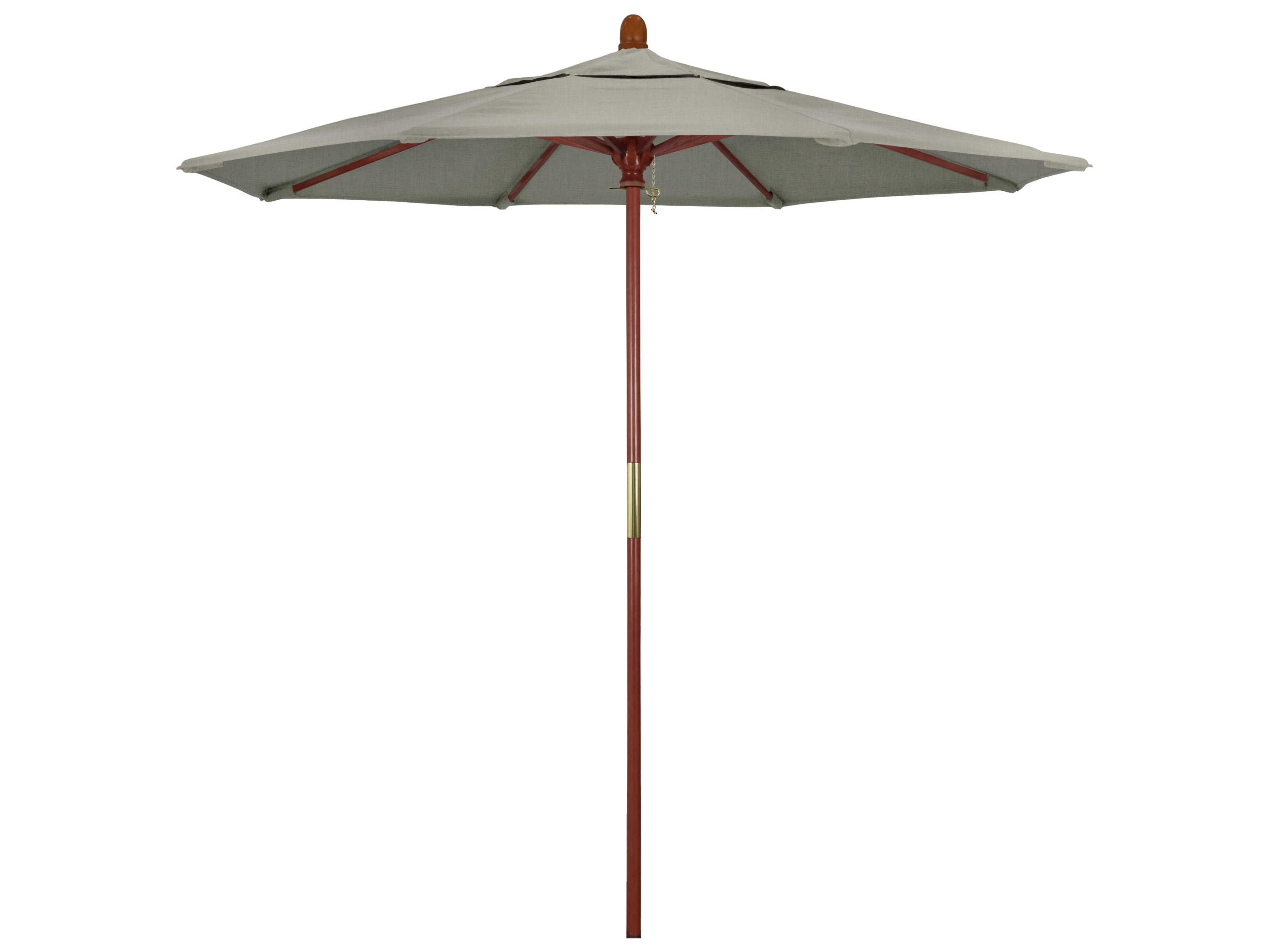 California Outdoor Umbrella Custom Grove Series 7.5 Foot Octagon Market Wood Outdoor Umbrella with Push Lift System