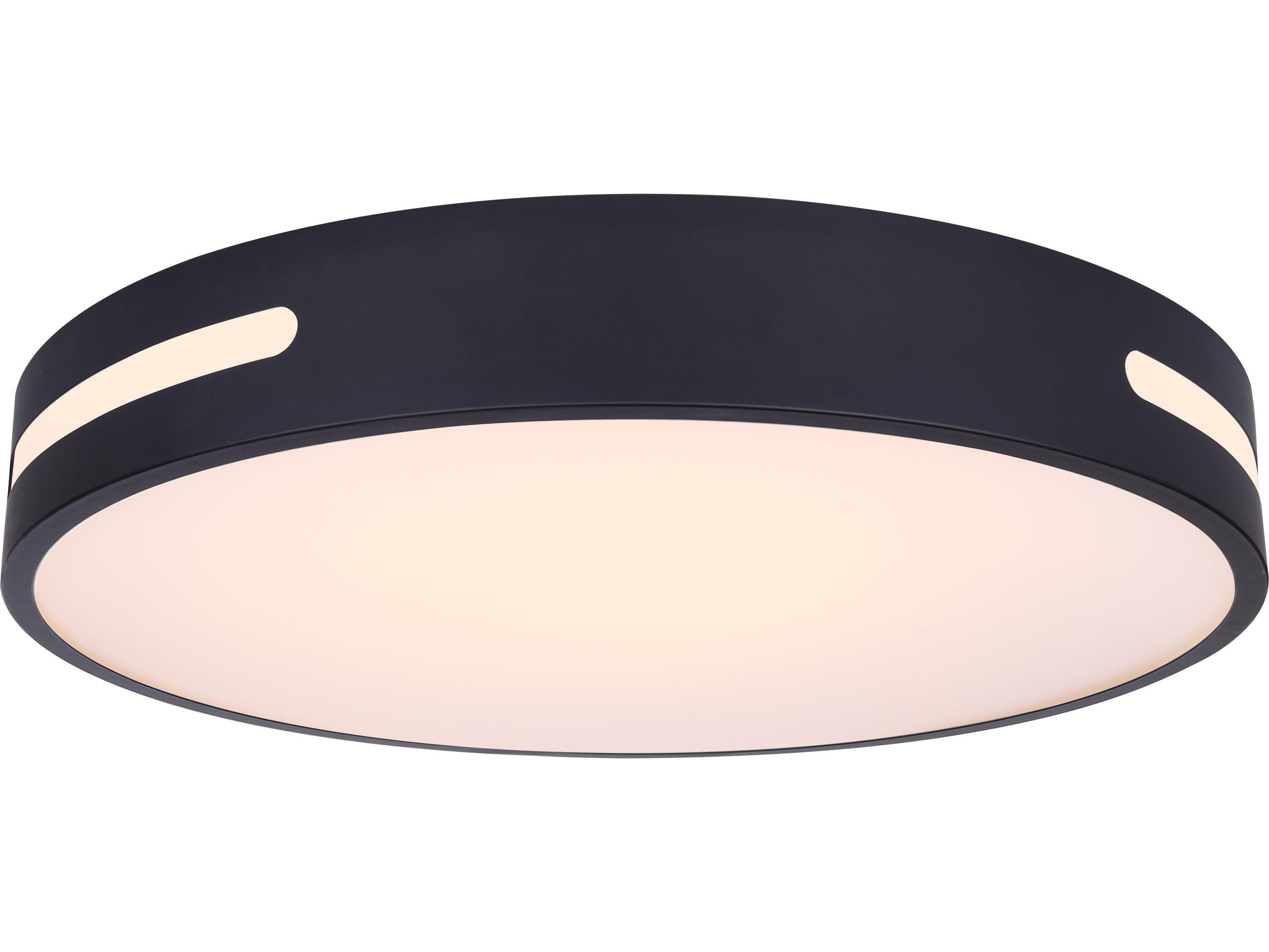 Canarm Led Flush Mount 1 -light Black LED Round