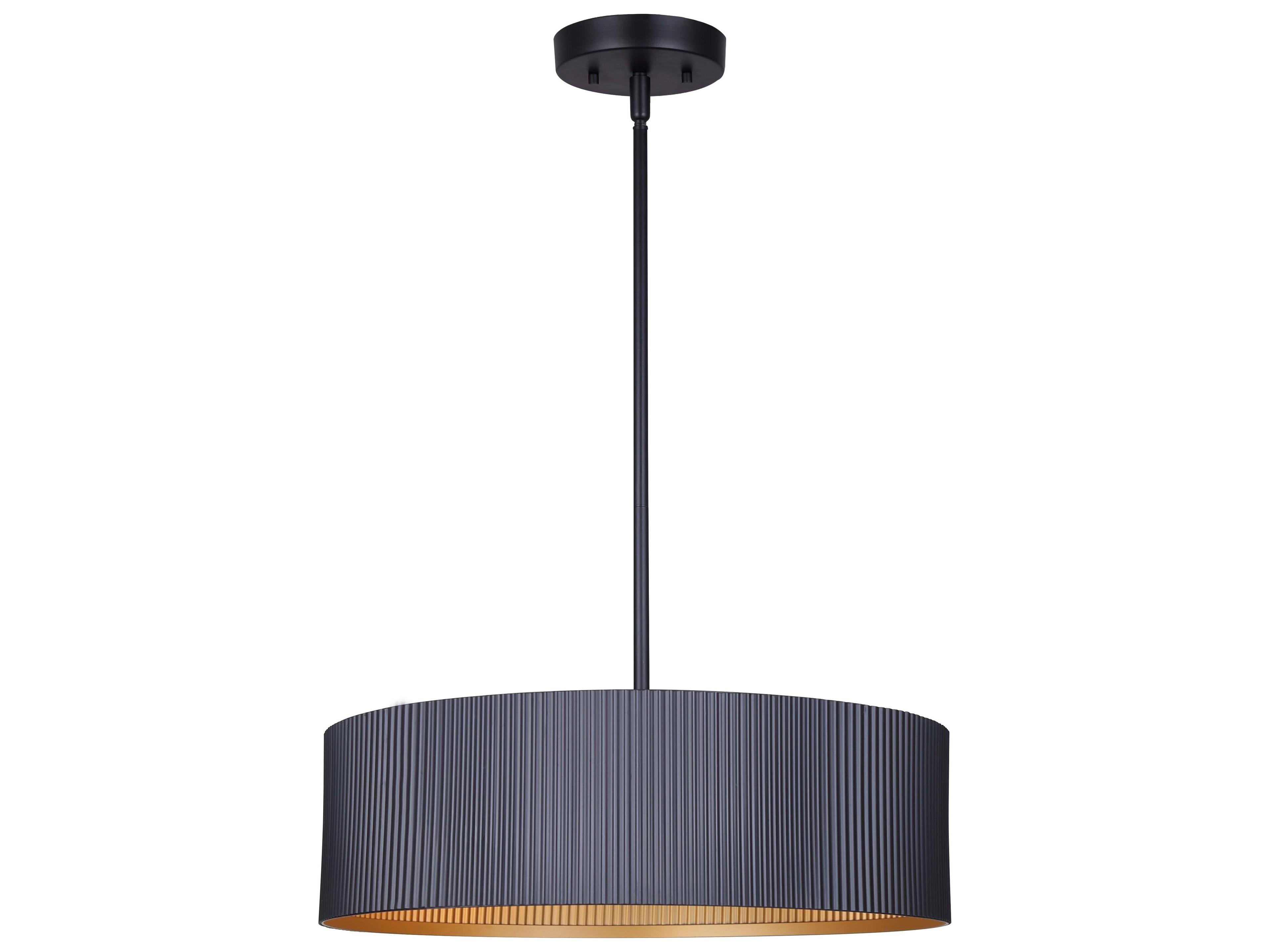 Canarm Rexton 3 -light Black Drum Pendant