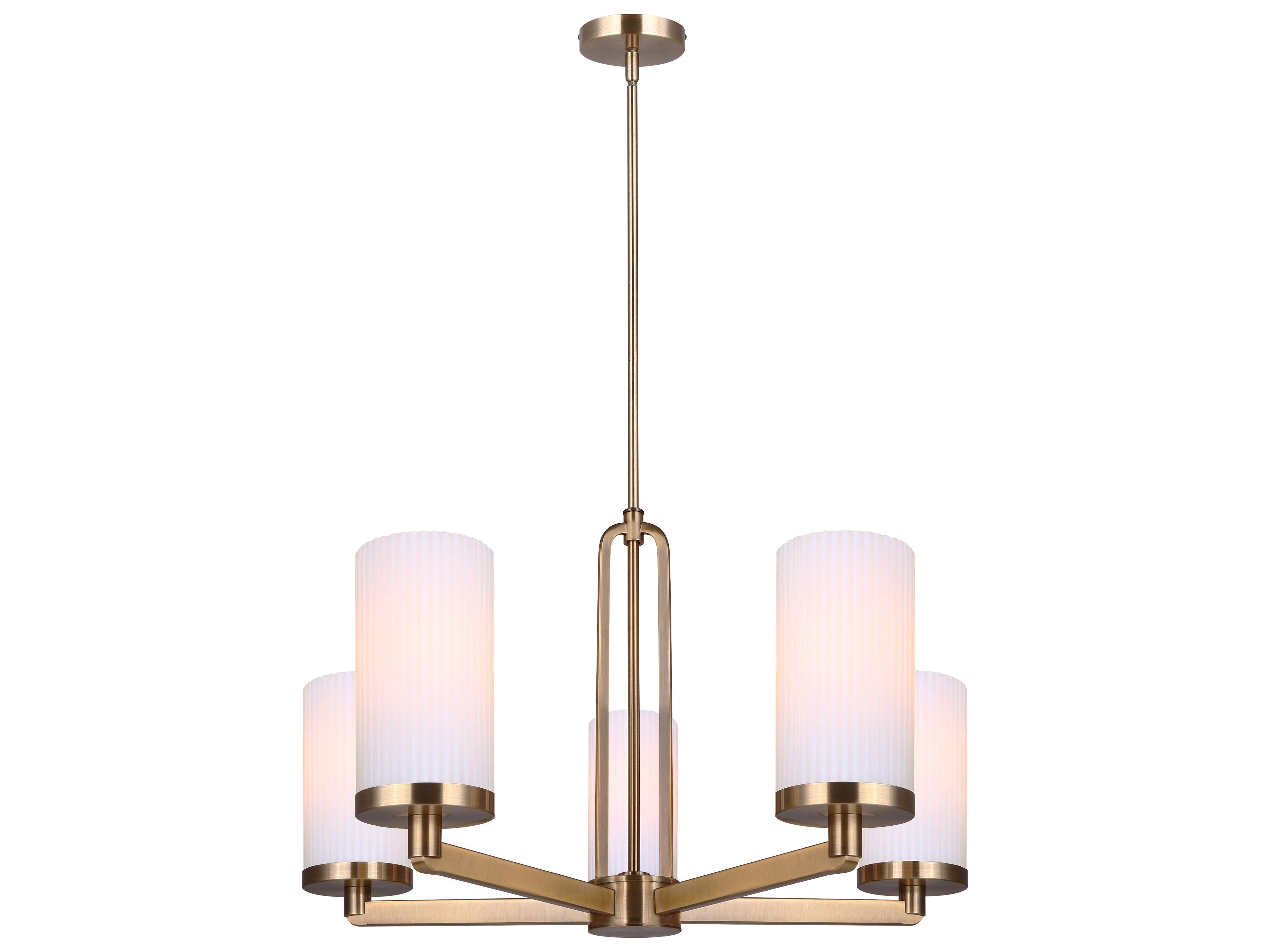Canarm Kinslea 5 -light Gold Cylinder Chandelier