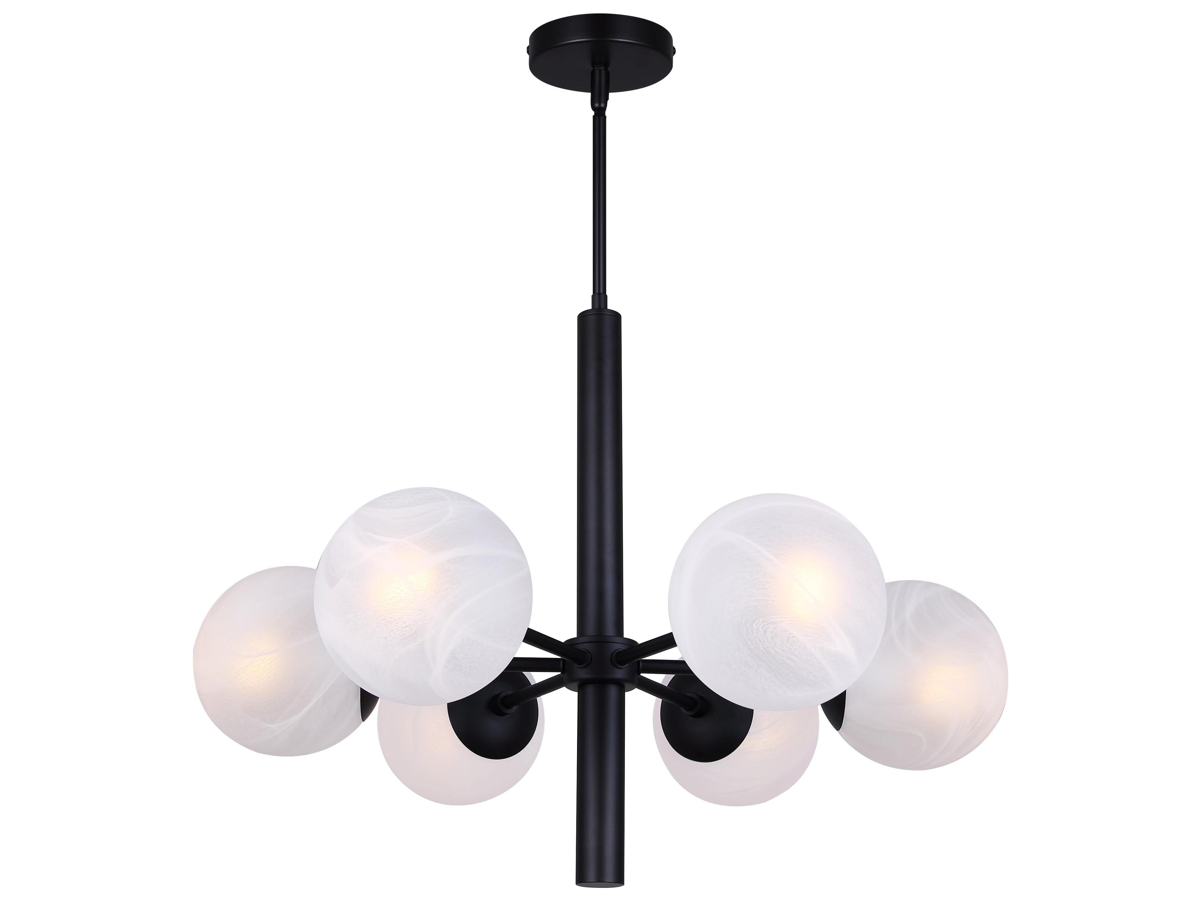Canarm Mackenna 6 -light Black Globe Chandelier