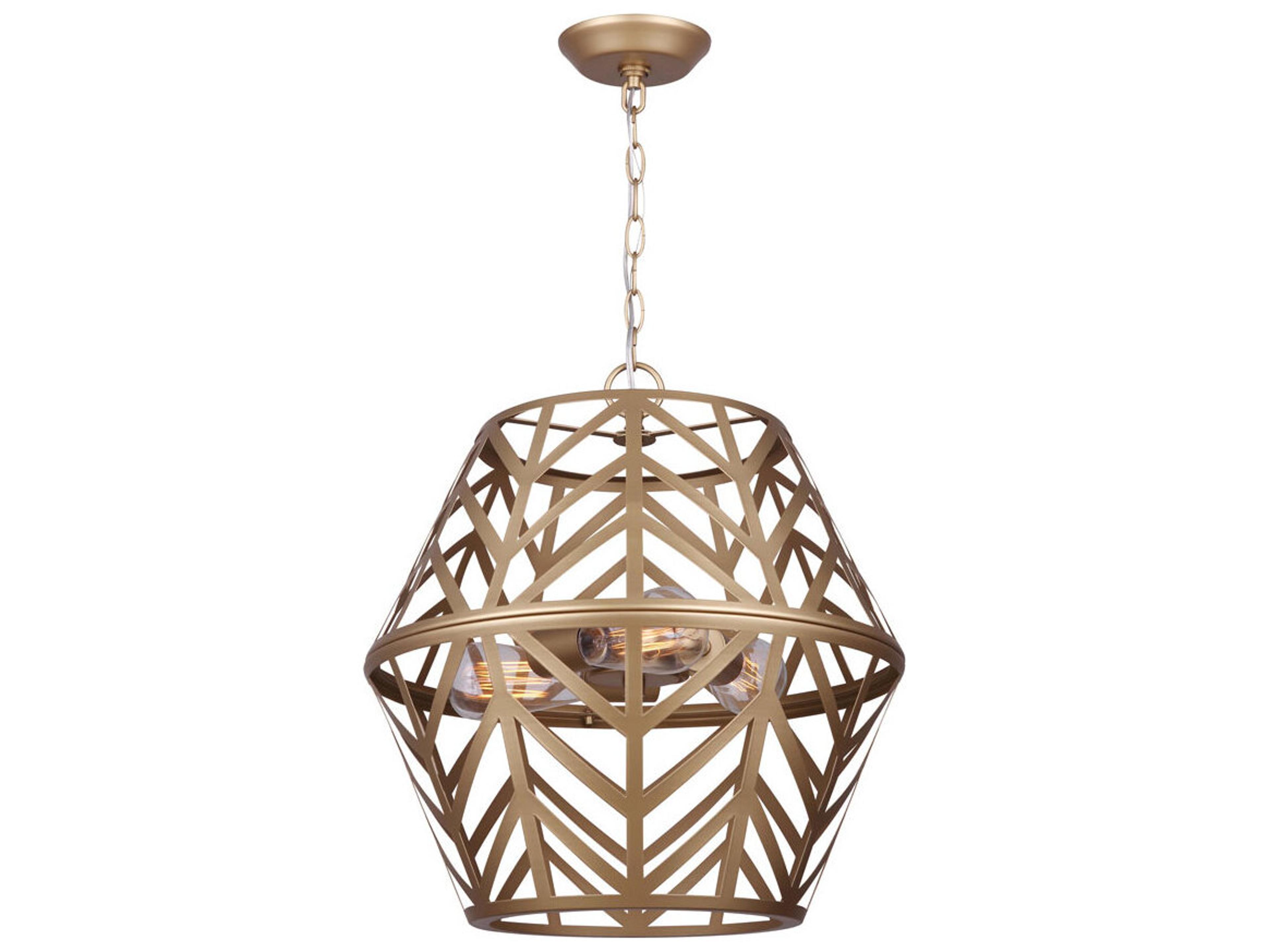 Canarm Maud 3 -light Gold Geometric Chandelier