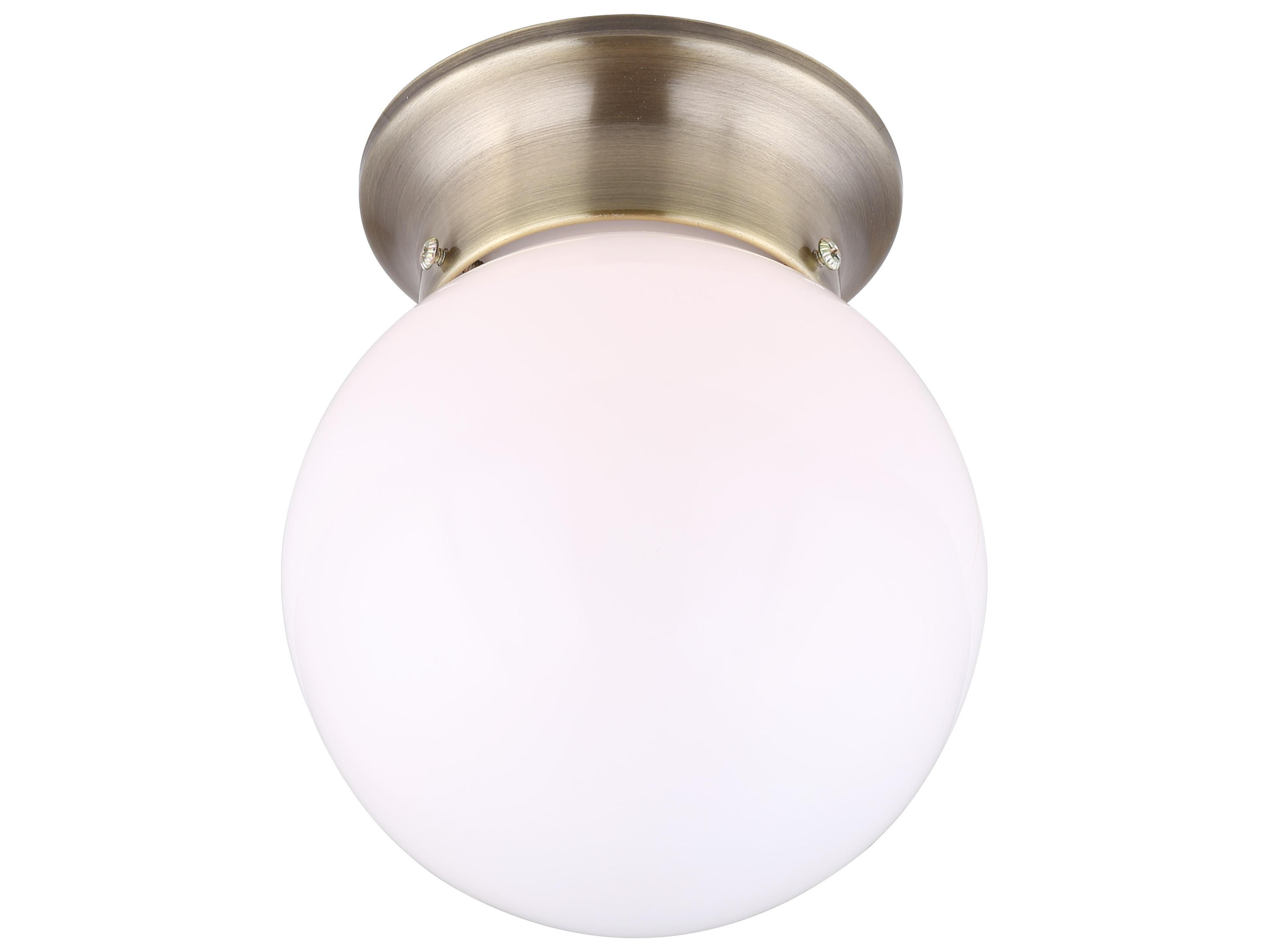 Canarm Icl9 Ab Brass Globe Flush Mount