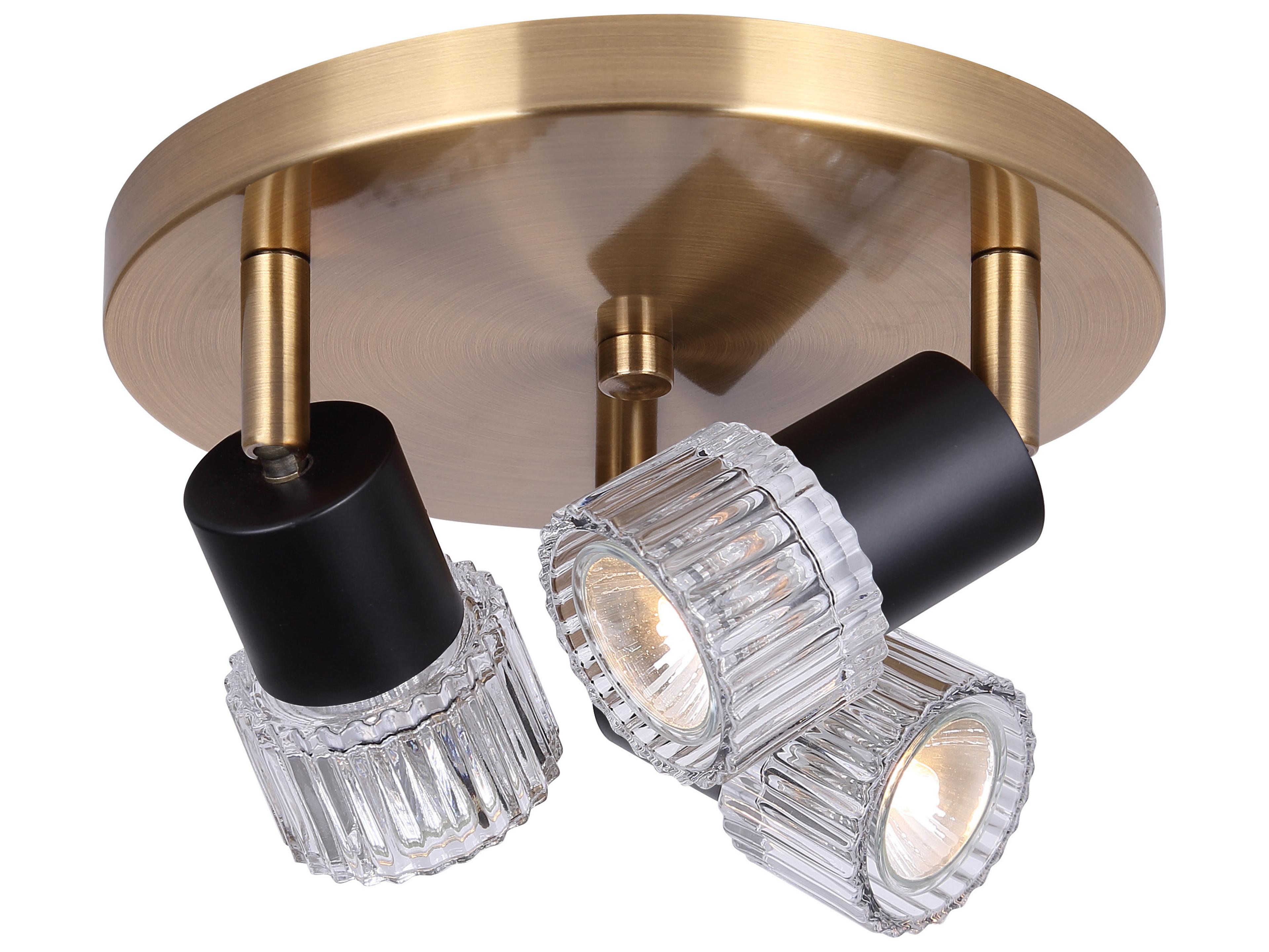 Elsee 3 -light Gold Geometric Track & Rail Light