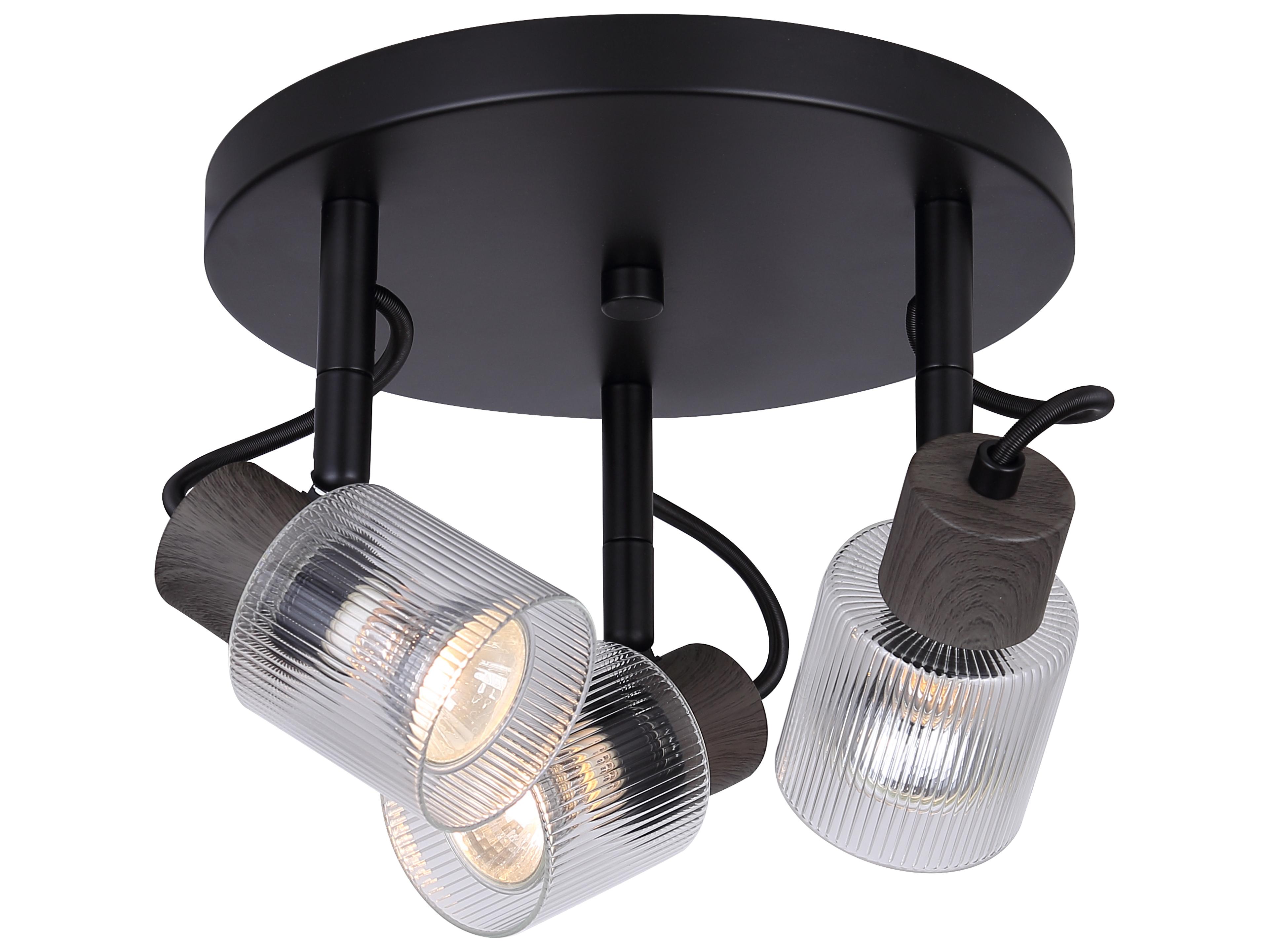 Canarm Owen 3 -light Black Cylinder Spot Light