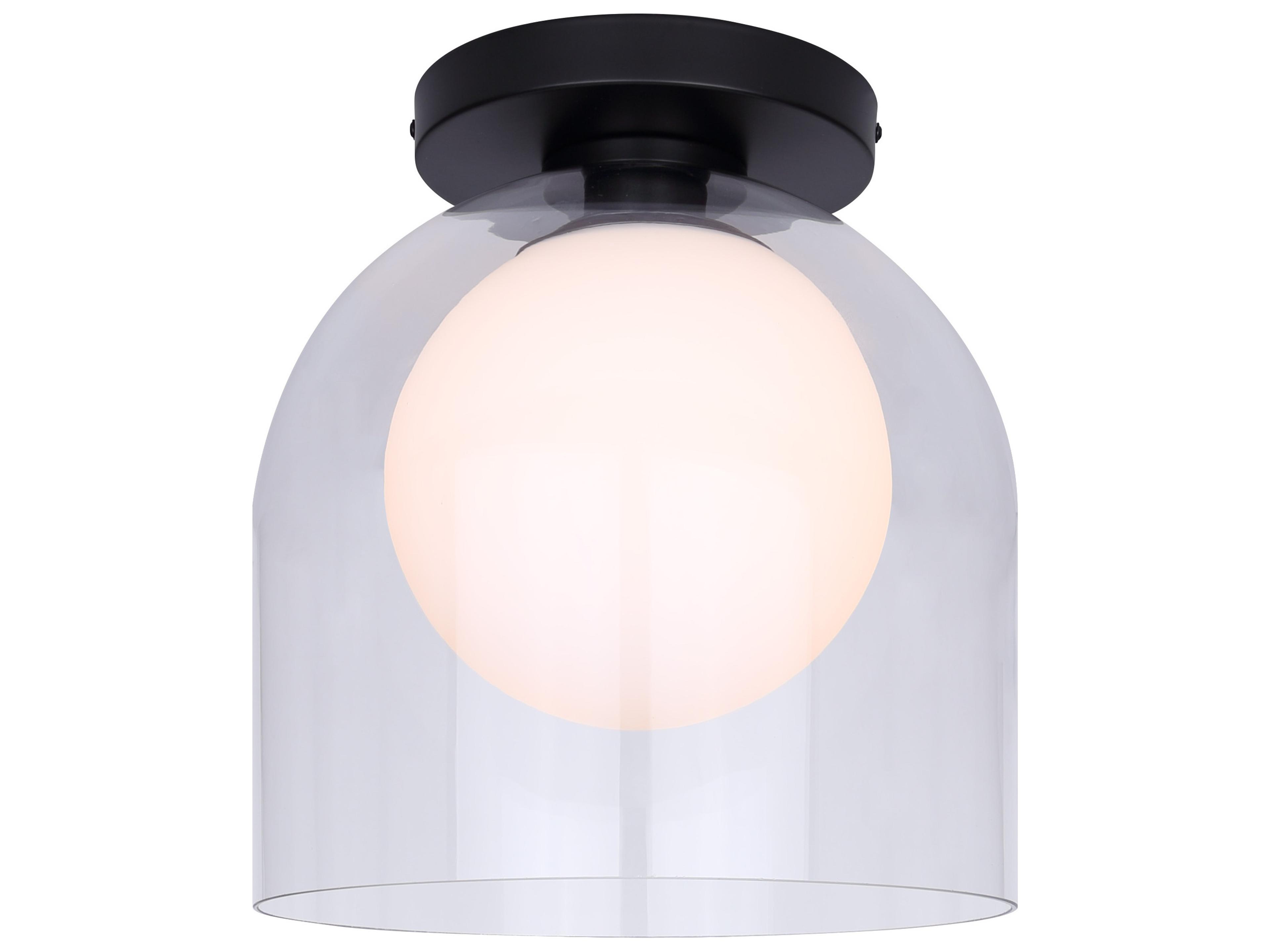 Canarm Pelia 1 -light Black Dome Globe Flush Mount