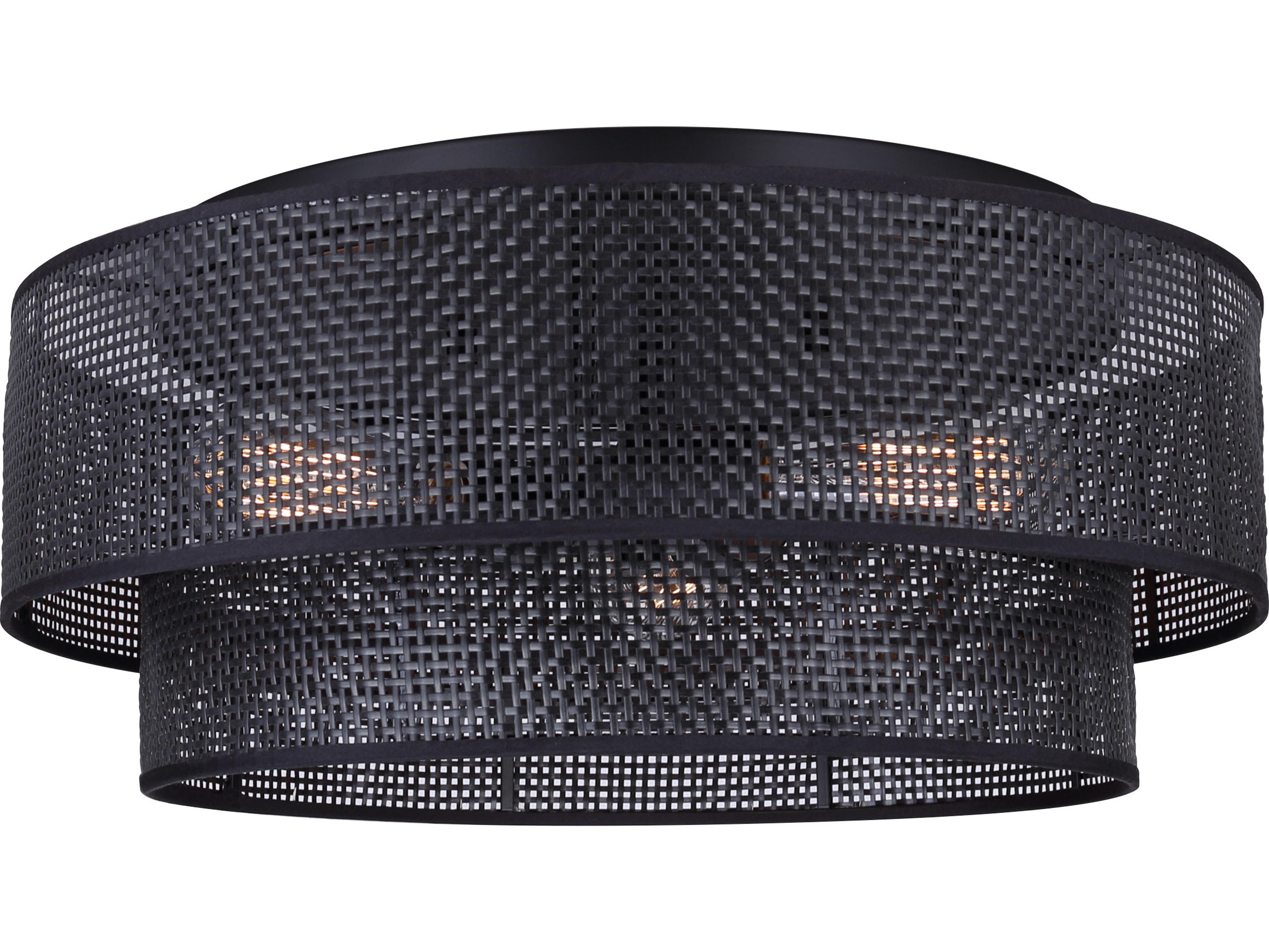 Canarm Bellamy 3 -light Black Drum Tiered Flush Mount
