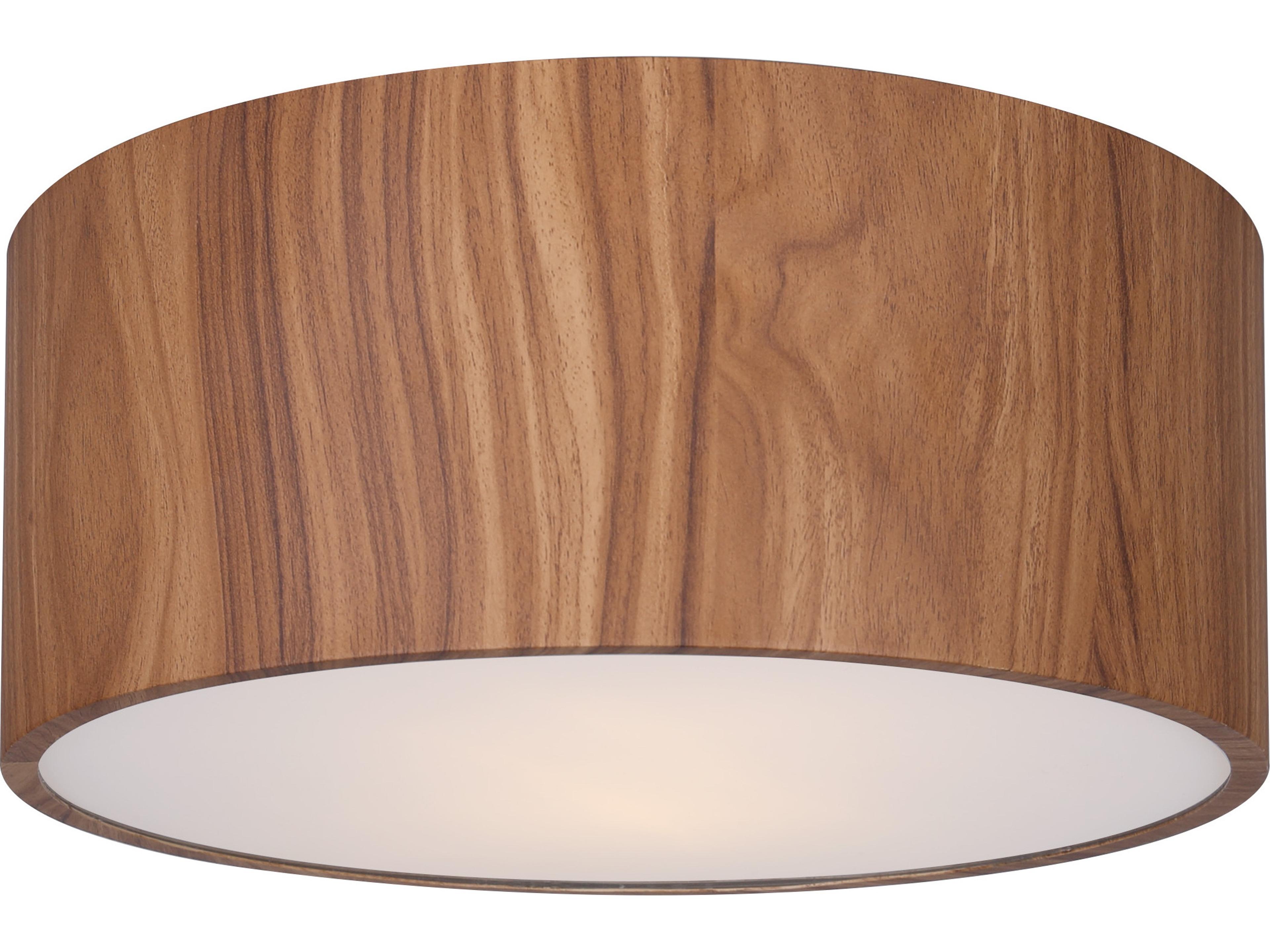 Canarm Dexter 2 -light Wood Drum Flush Mount