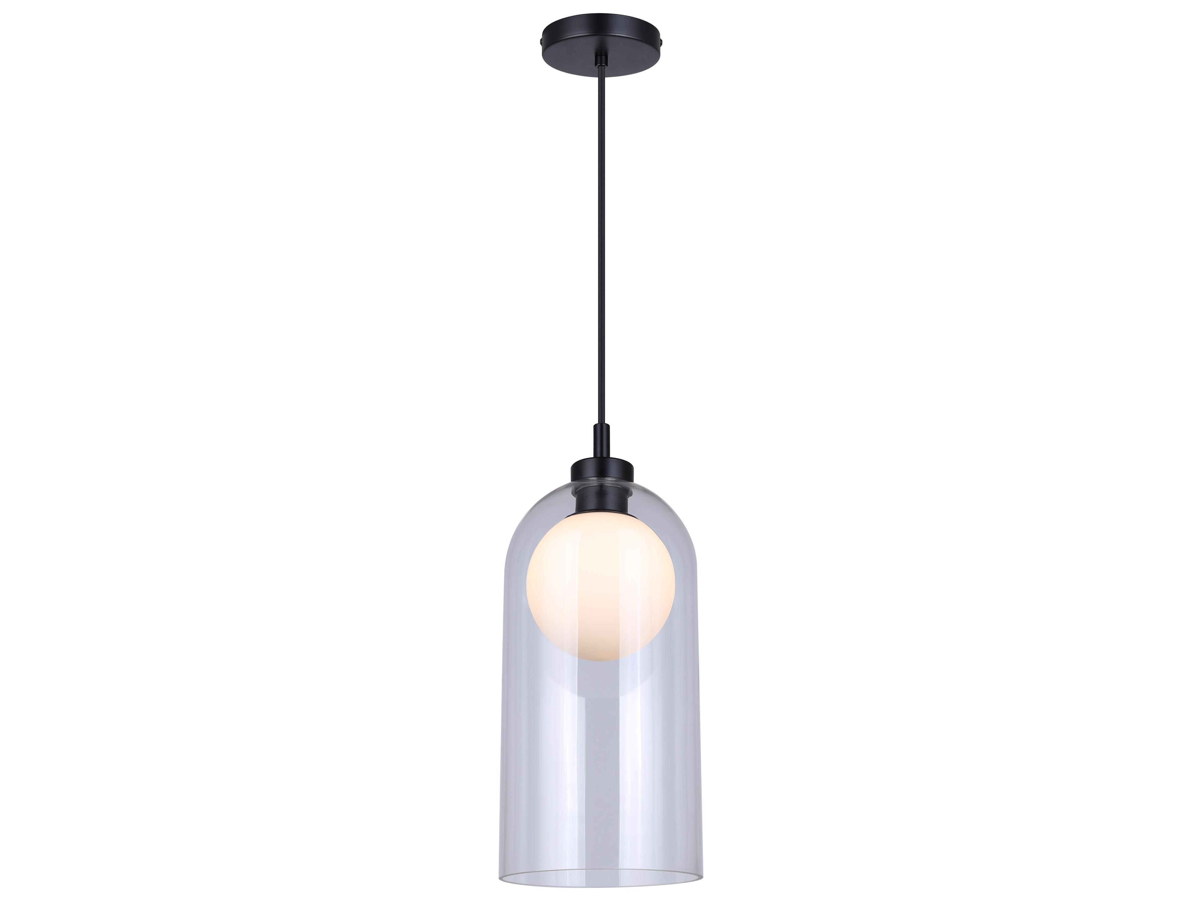 Canarm Pelia 1 -light Black Cylinder Mini Pendant