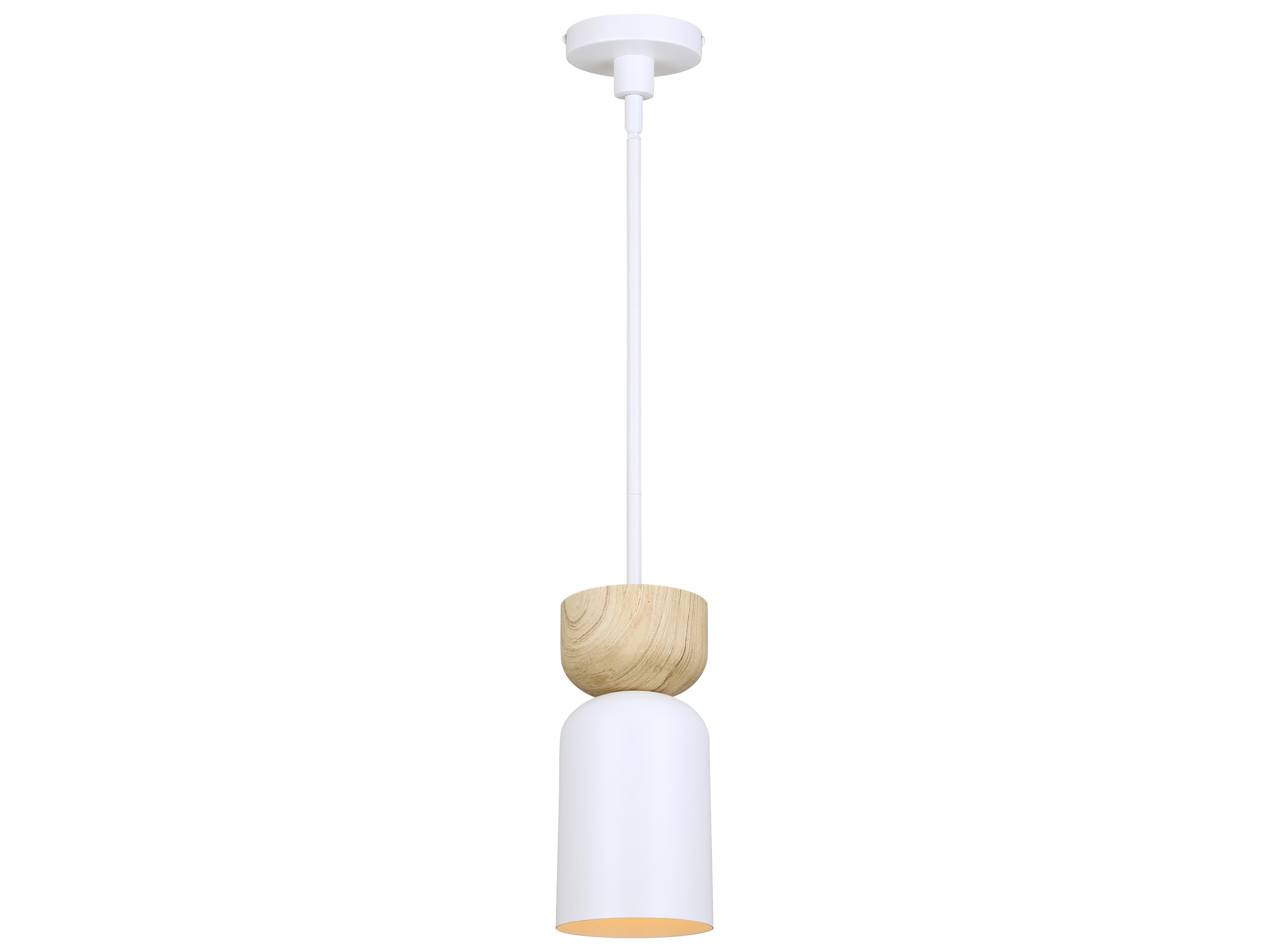 Canarm Caleb 1 -light White Cylinder Mini Pendant