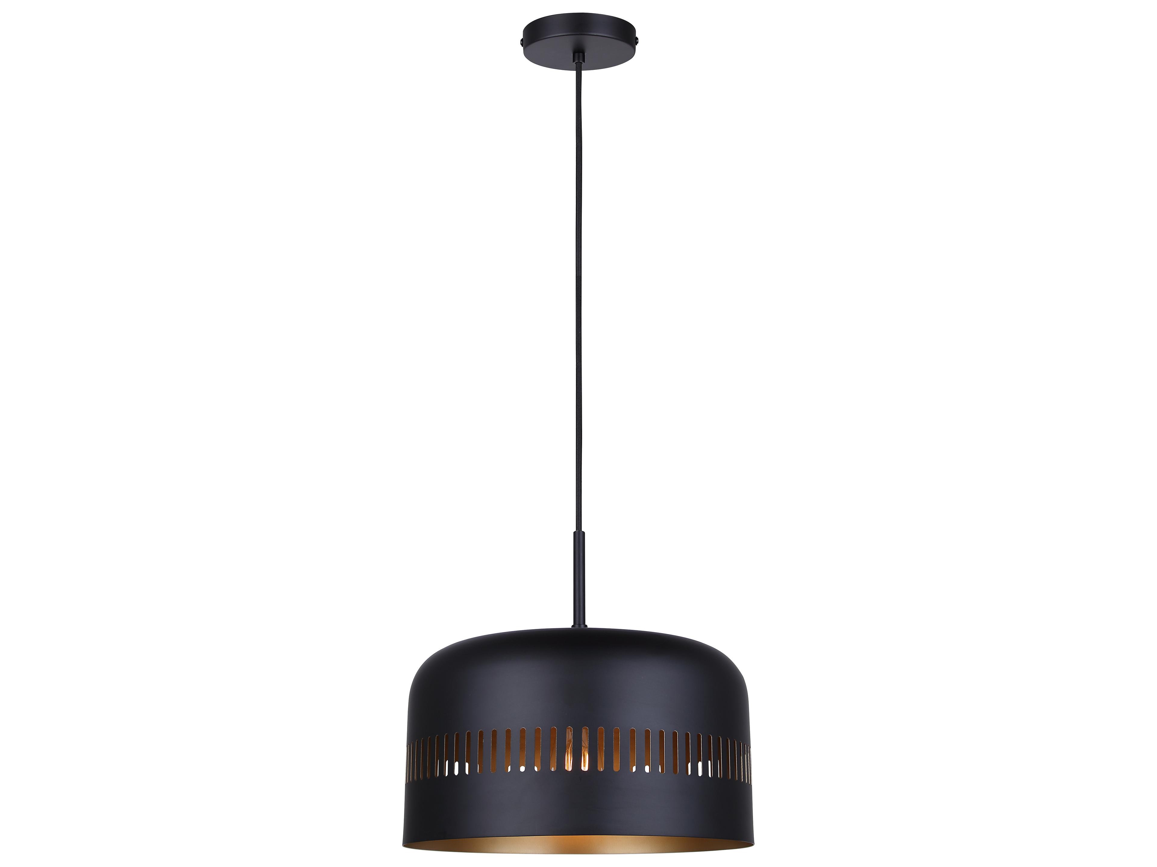 Canarm Miles 1 -light Black Drum Pendant