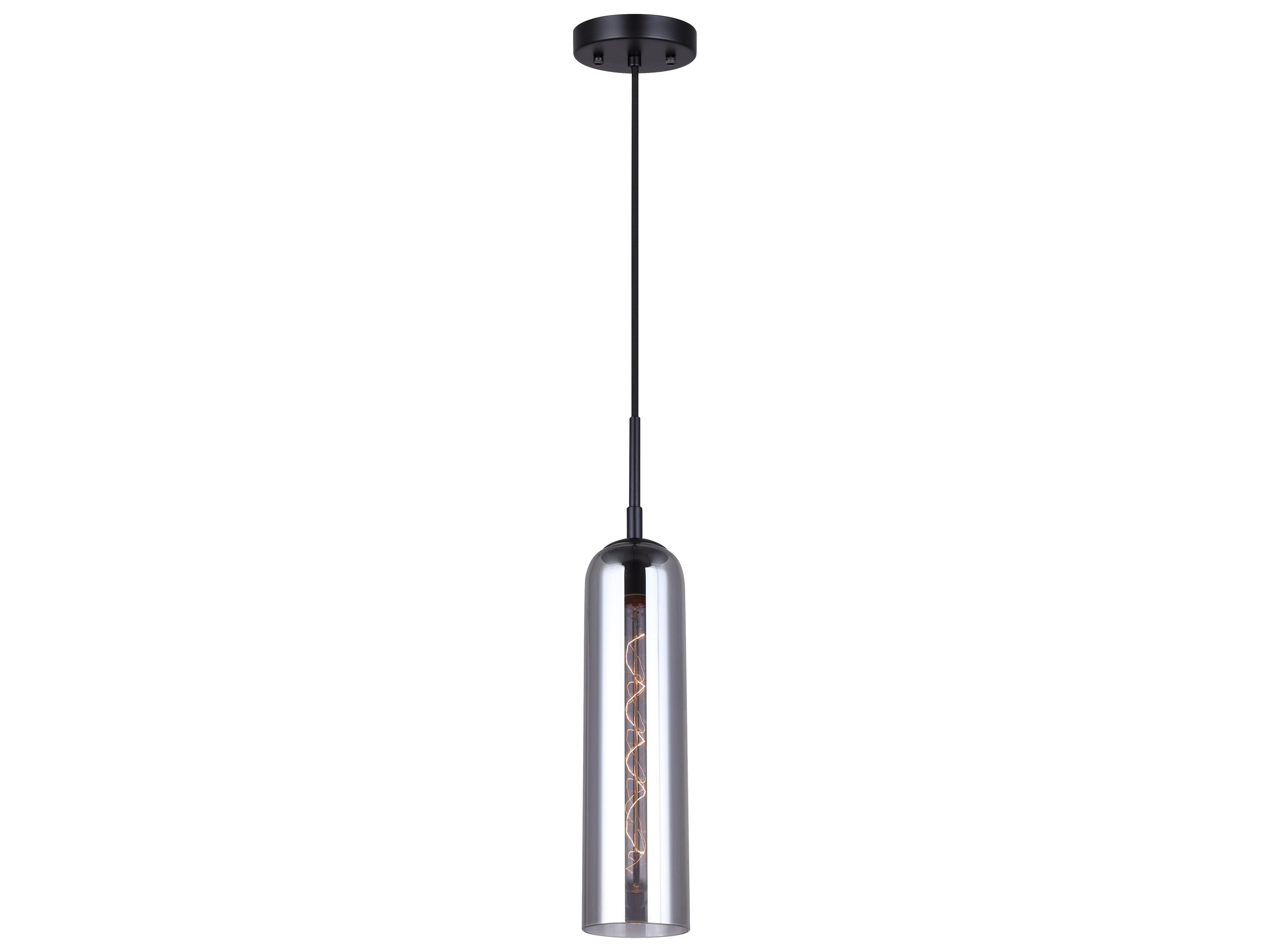 Canarm Eloise 1 -light Black Cylinder Mini Pendant