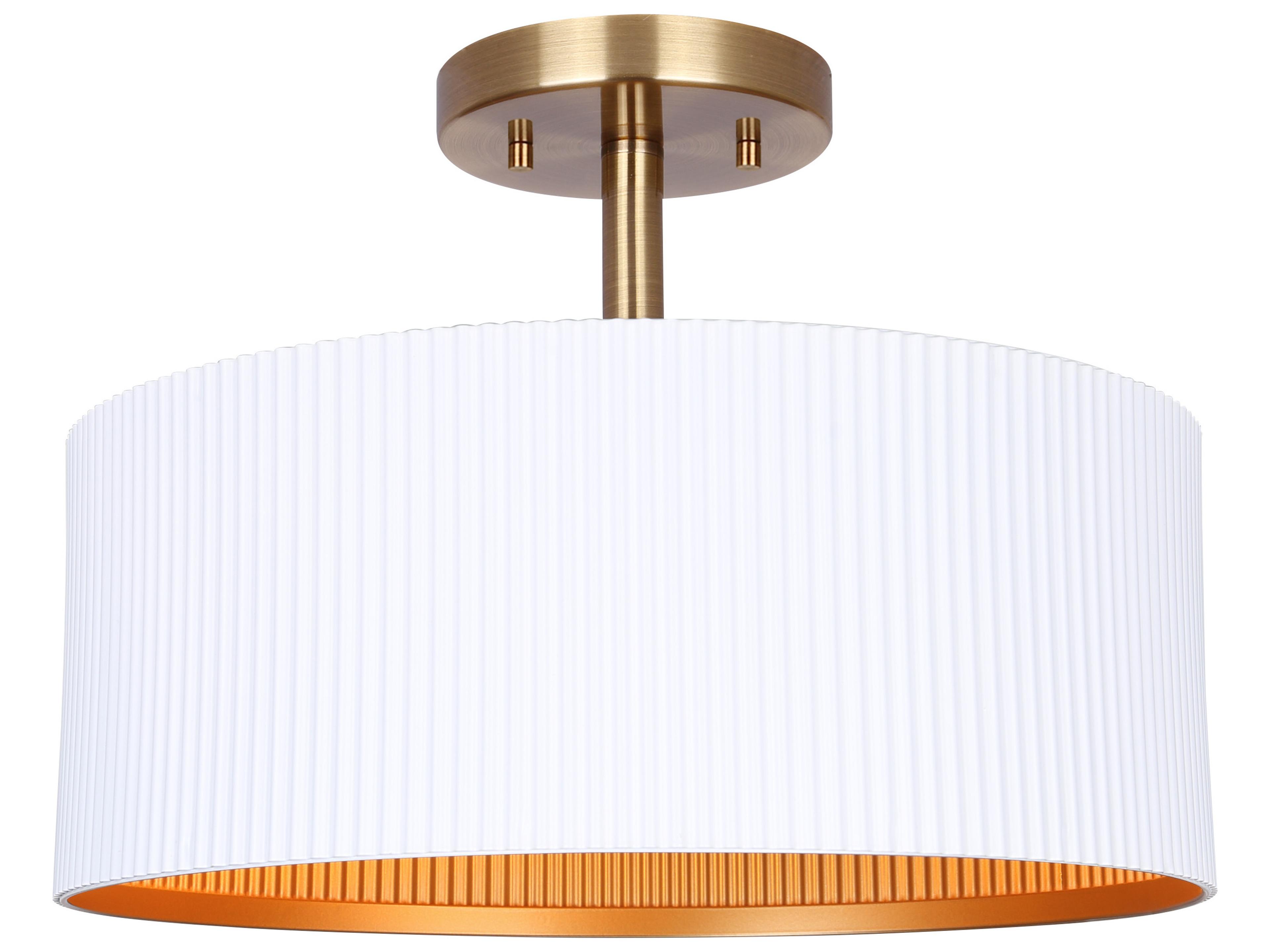 Canarm Rexton 2 -light White Drum Semi Flush Mount