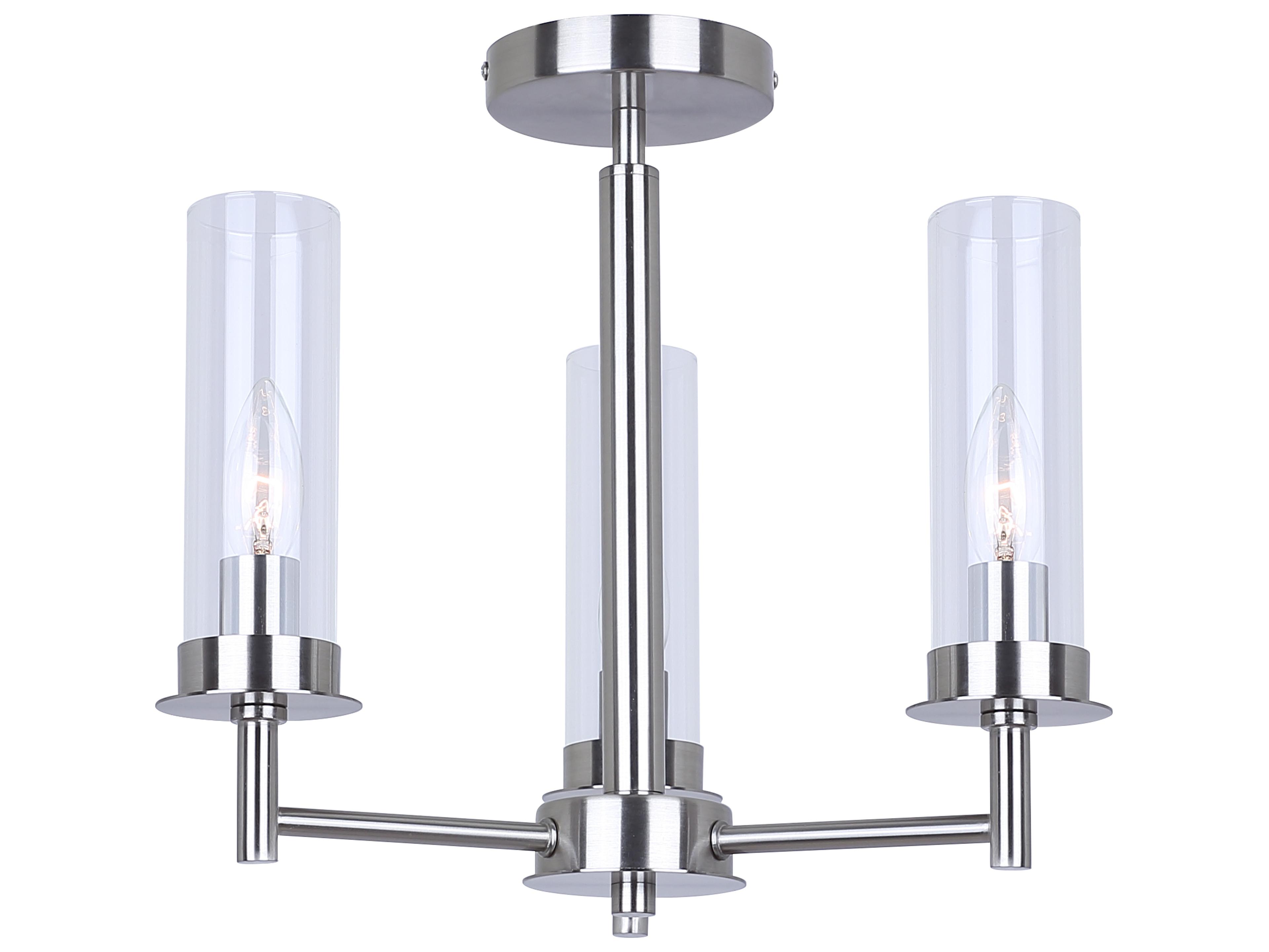 Canarm Benson 3 -light Nickel Cylinder Semi Flush Mount