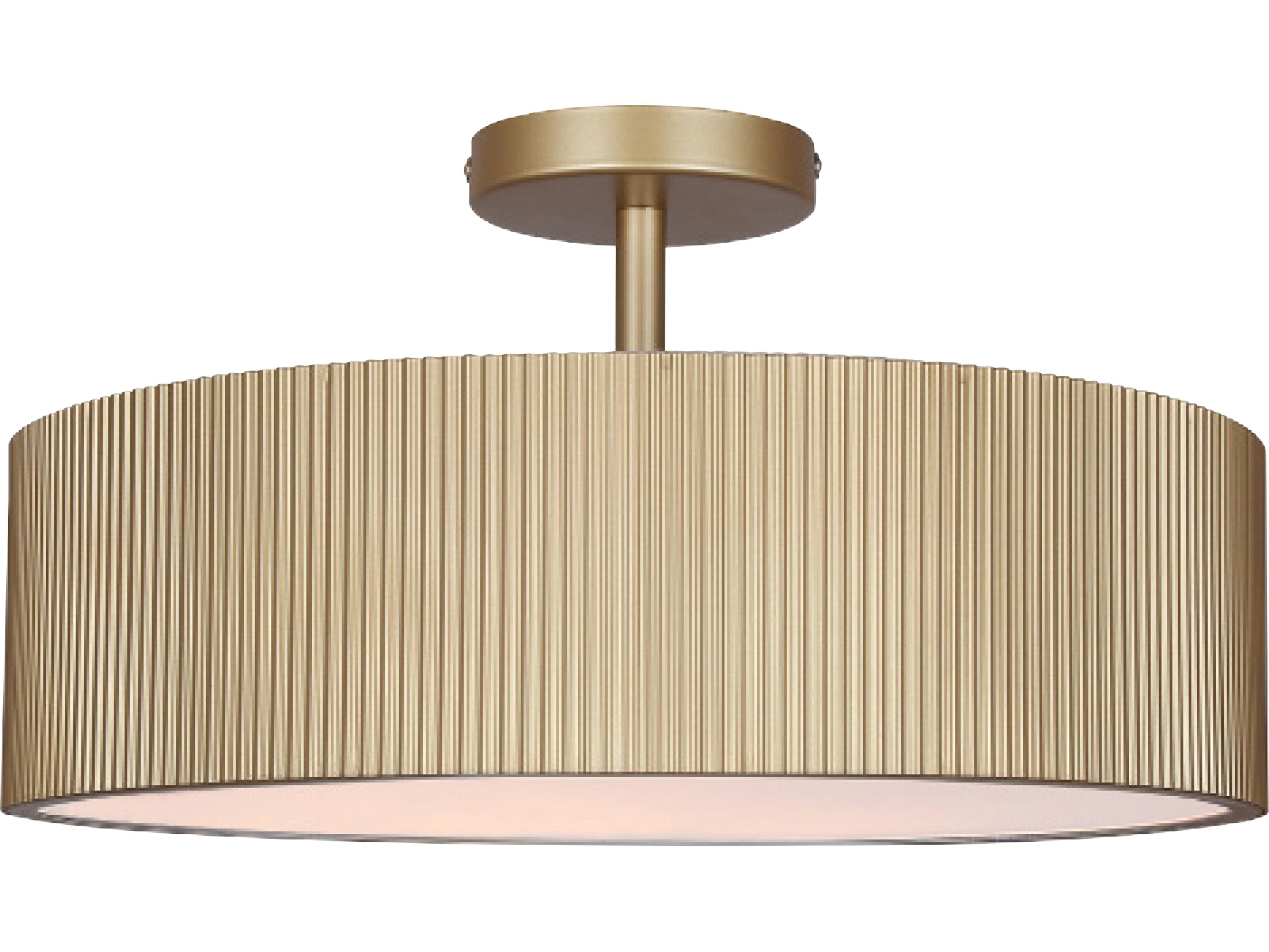 Scarlett 2 -light Gold Drum Semi Flush Mount