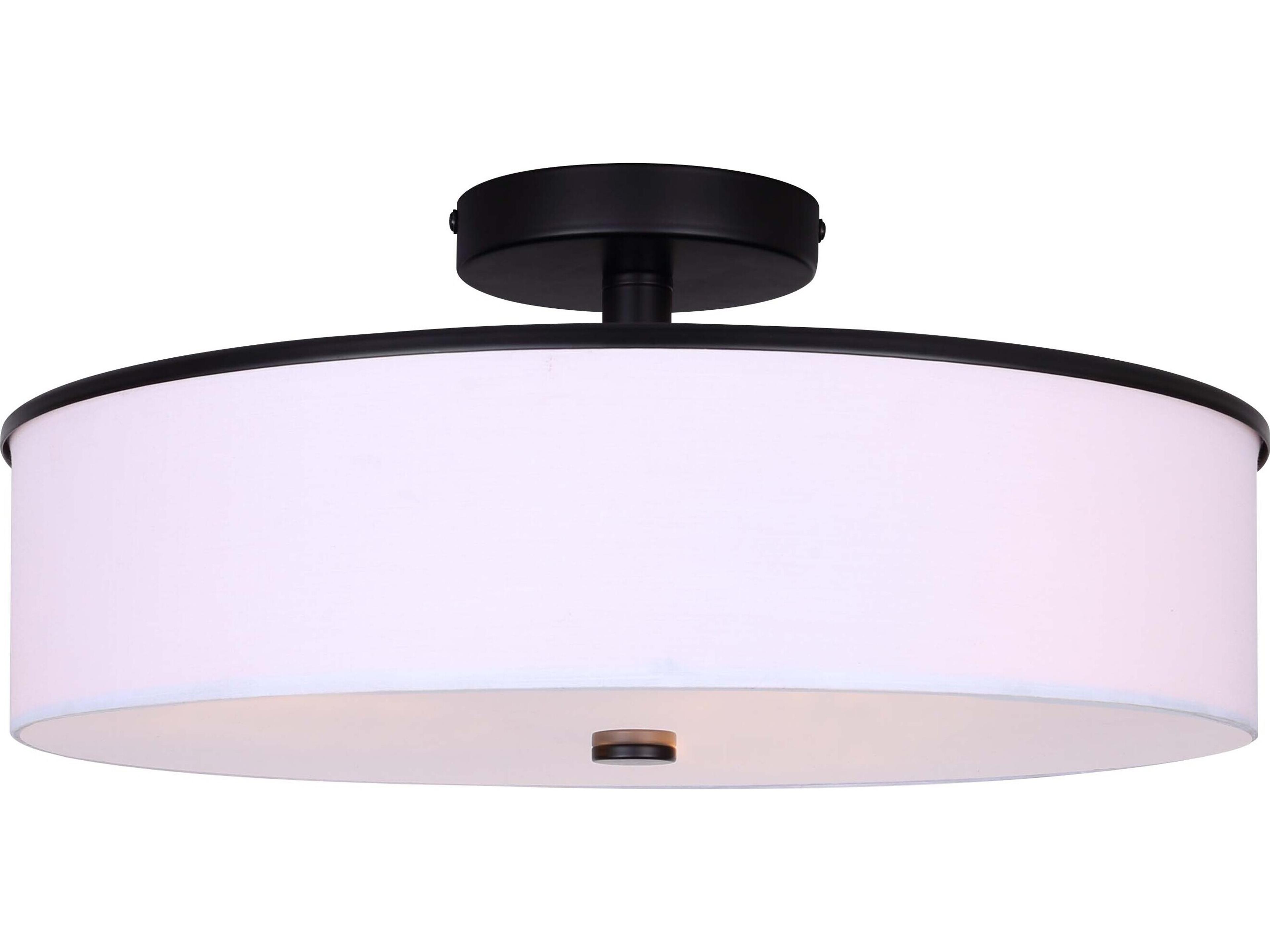 Canarm Tristan 3 -light Black Drum Semi Flush Mount
