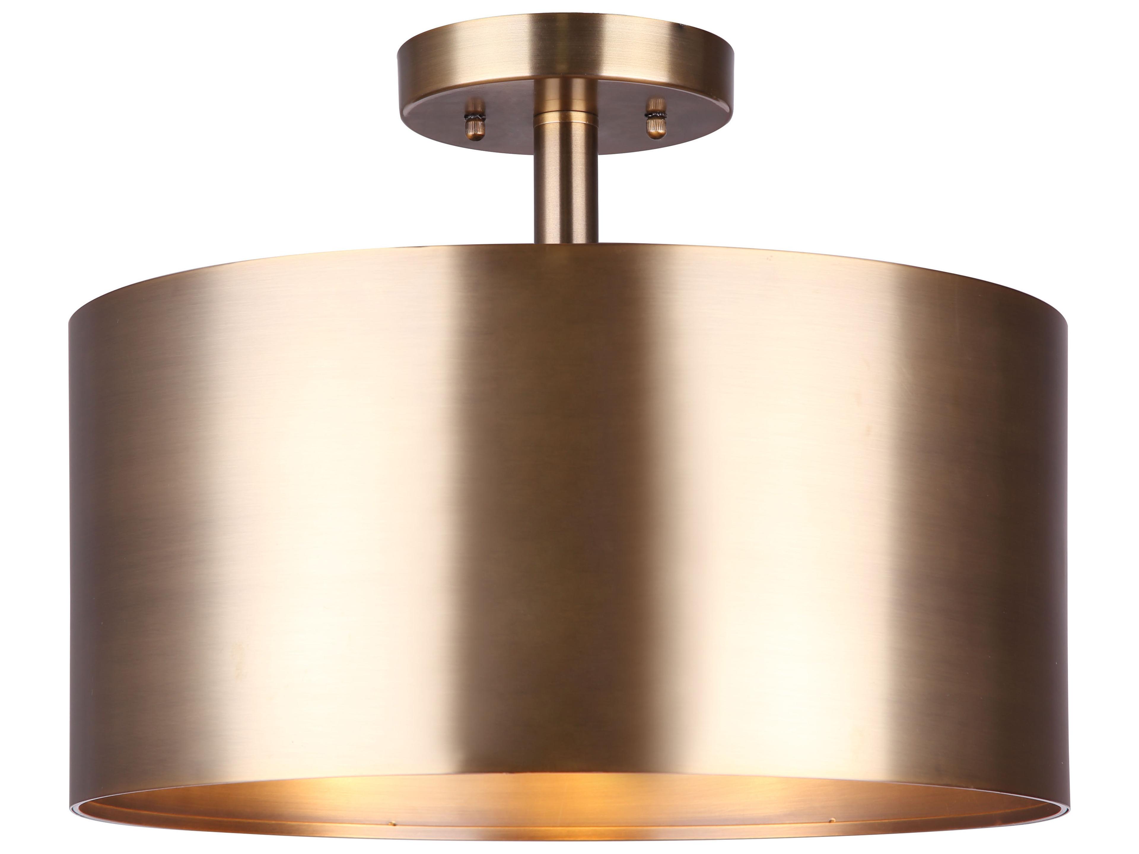 Canarm Lola 3 -light Gold Drum Semi Flush Mount