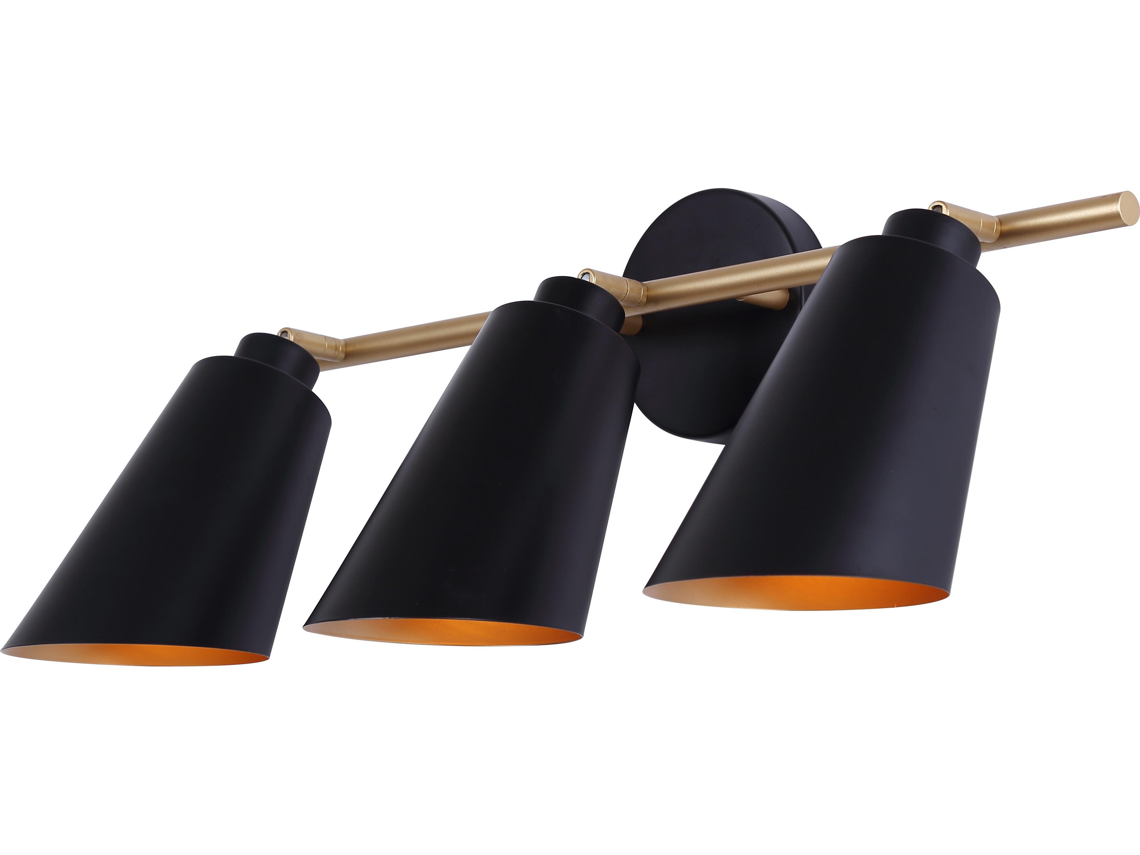Canarm Rame 3 -light Black Vanity Light