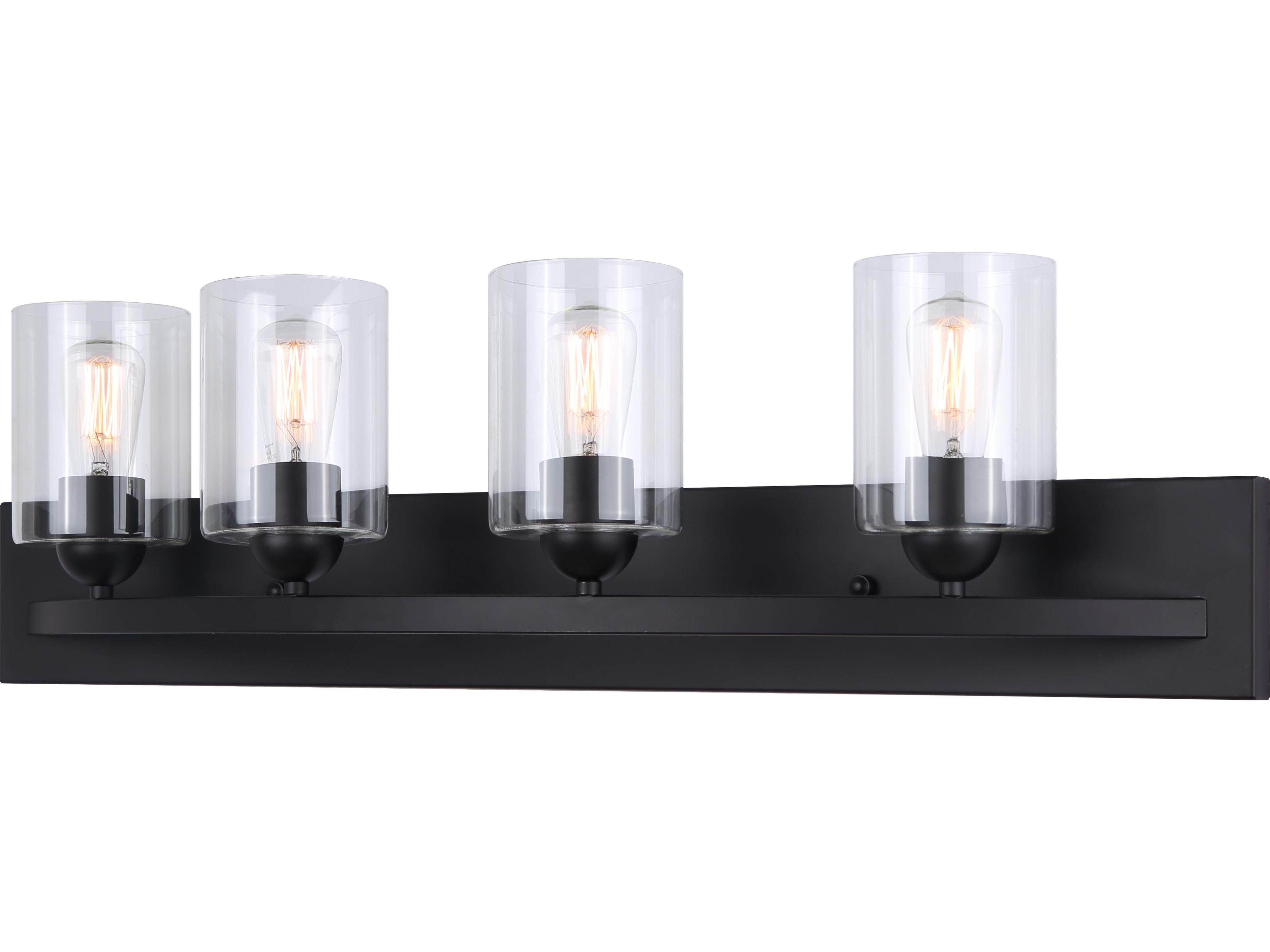 Hampton 4 -light Black Vanity Light