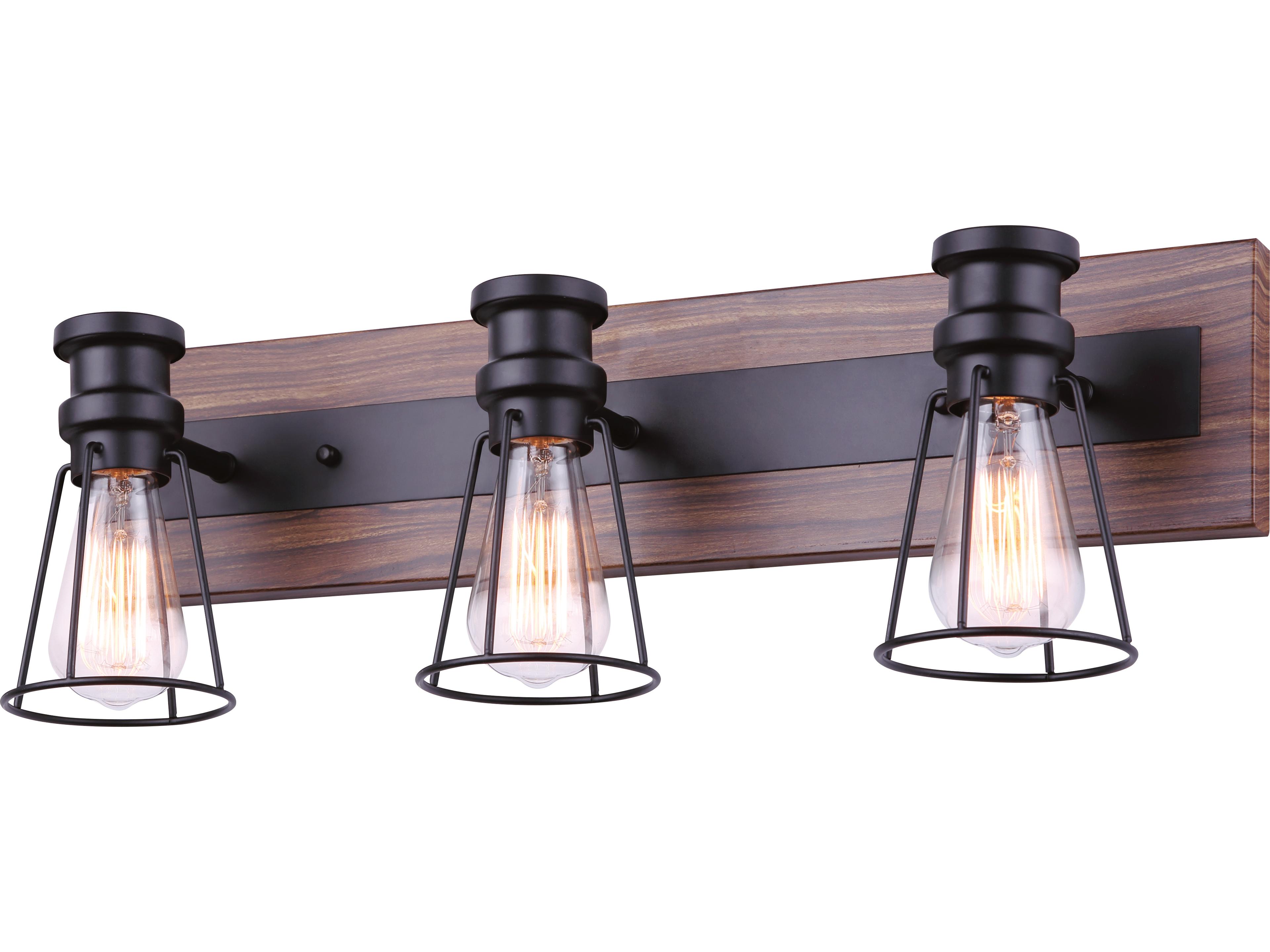 Canarm Blake 3 -light Black Vanity Light