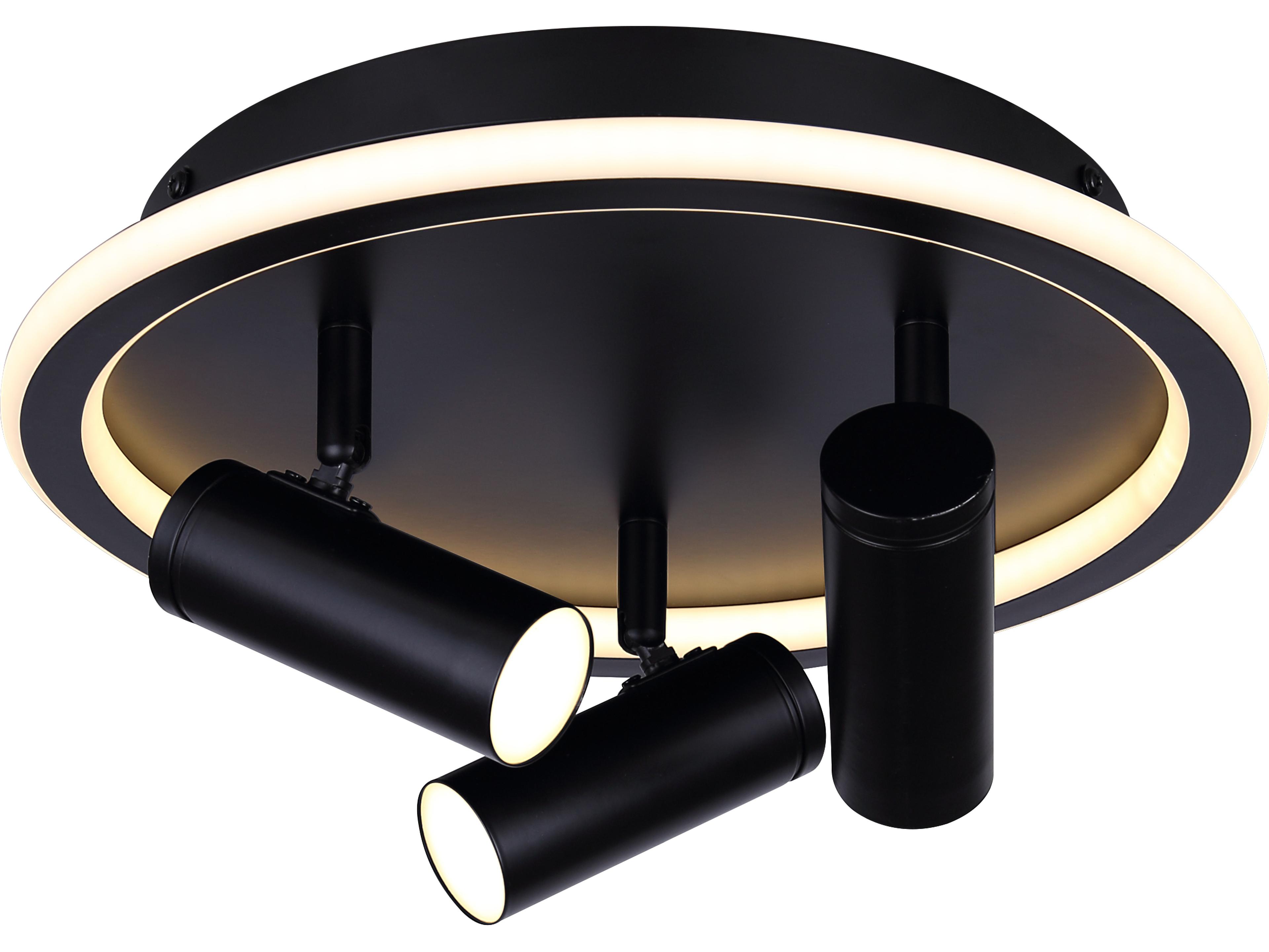 Denver Black LED Cylinder Round Flush Mount