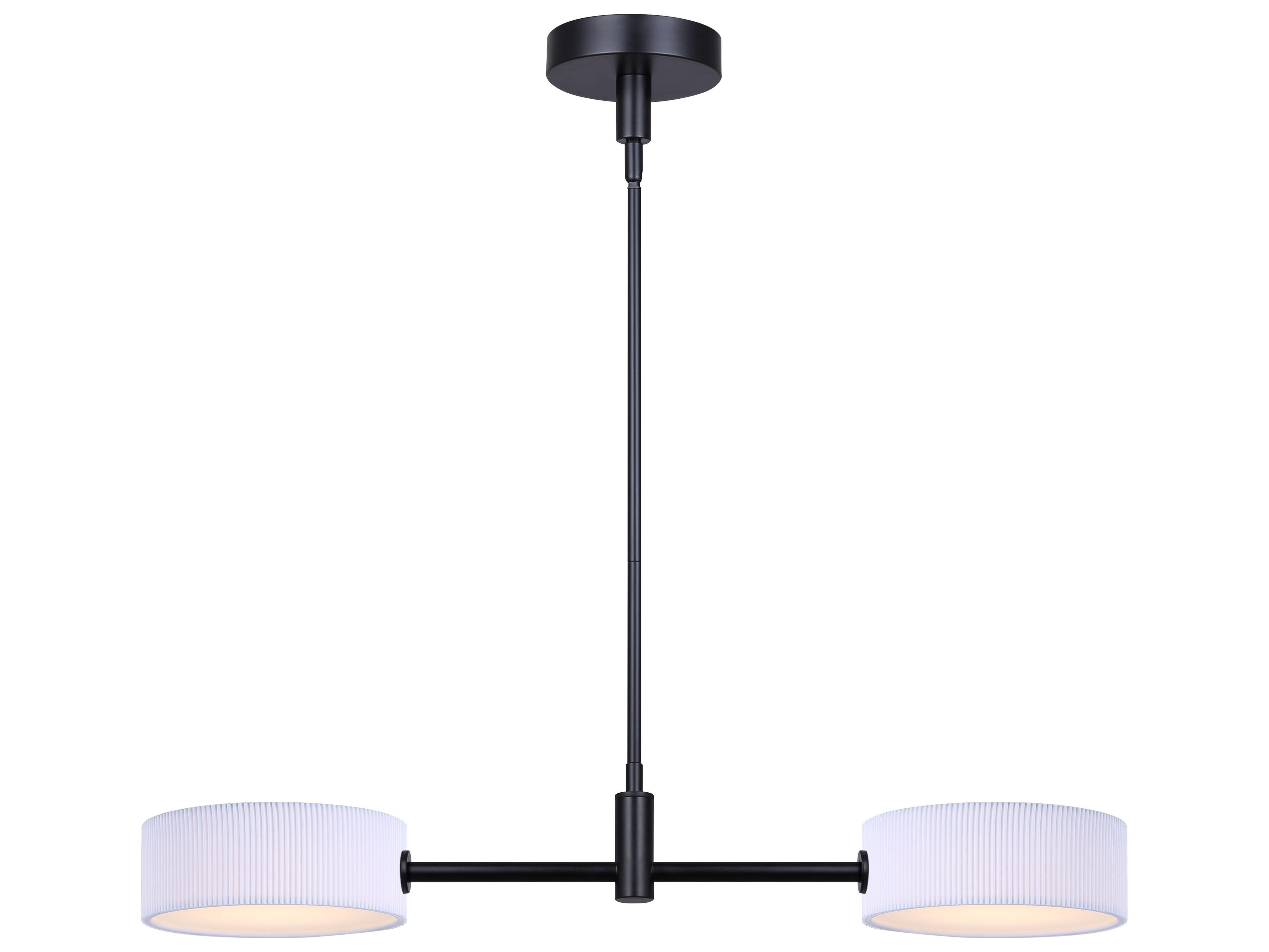 Canarm Carmynn 2 -light Black LED Drum Island Pendant
