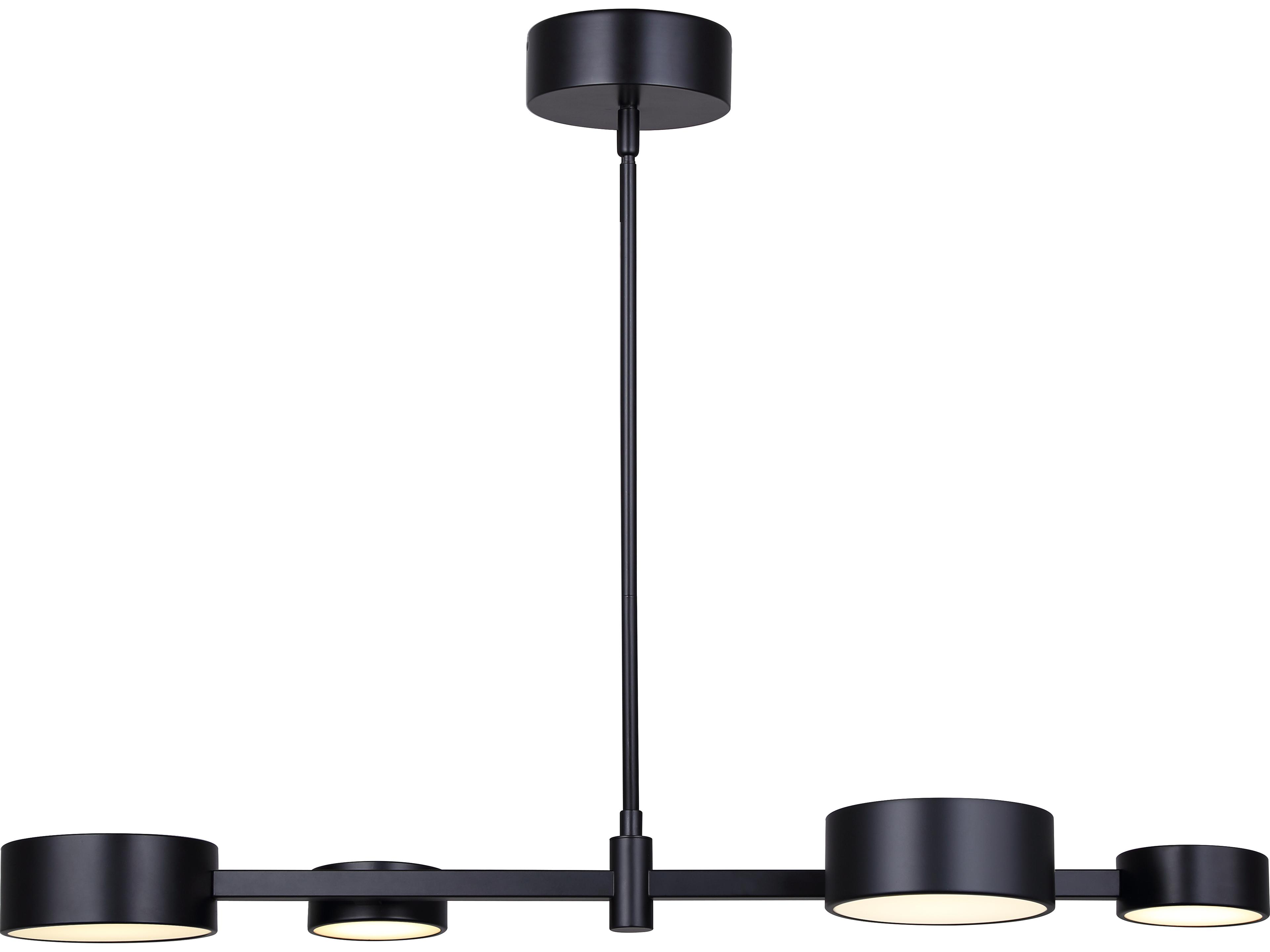 Canarm Montgomery 4 -light Black LED Linear Island Pendant