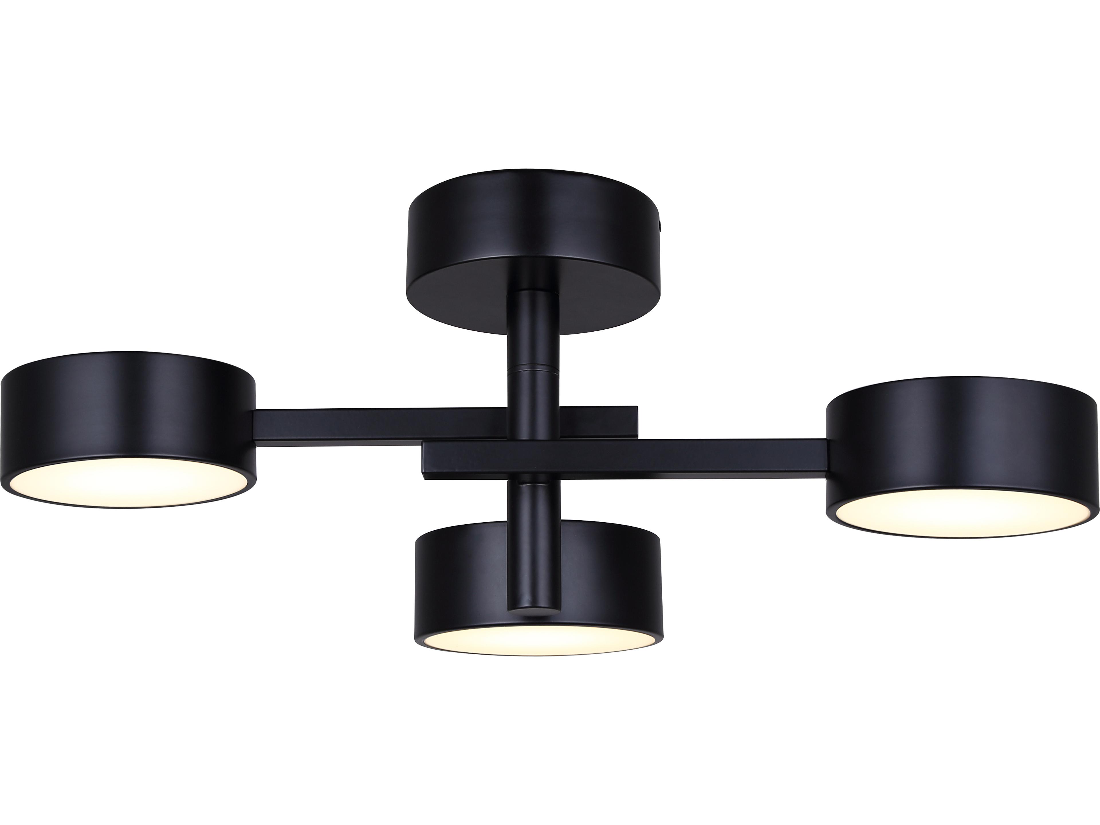 Canarm Montgomery Black LED Cylinder Round Semi Flush Mount
