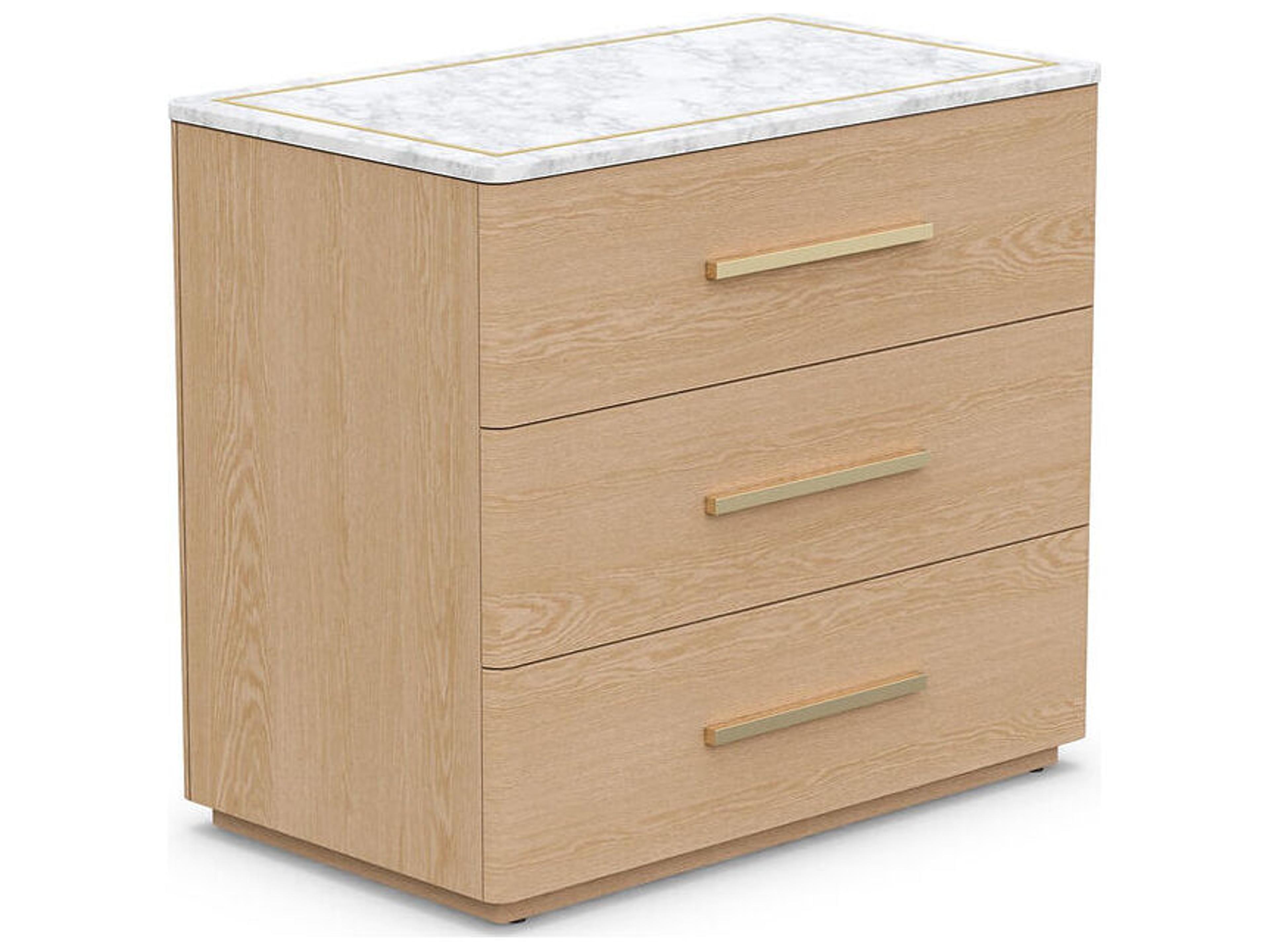 Case & Canvas Angelo 3-Drawers Oak Wood Nightstand