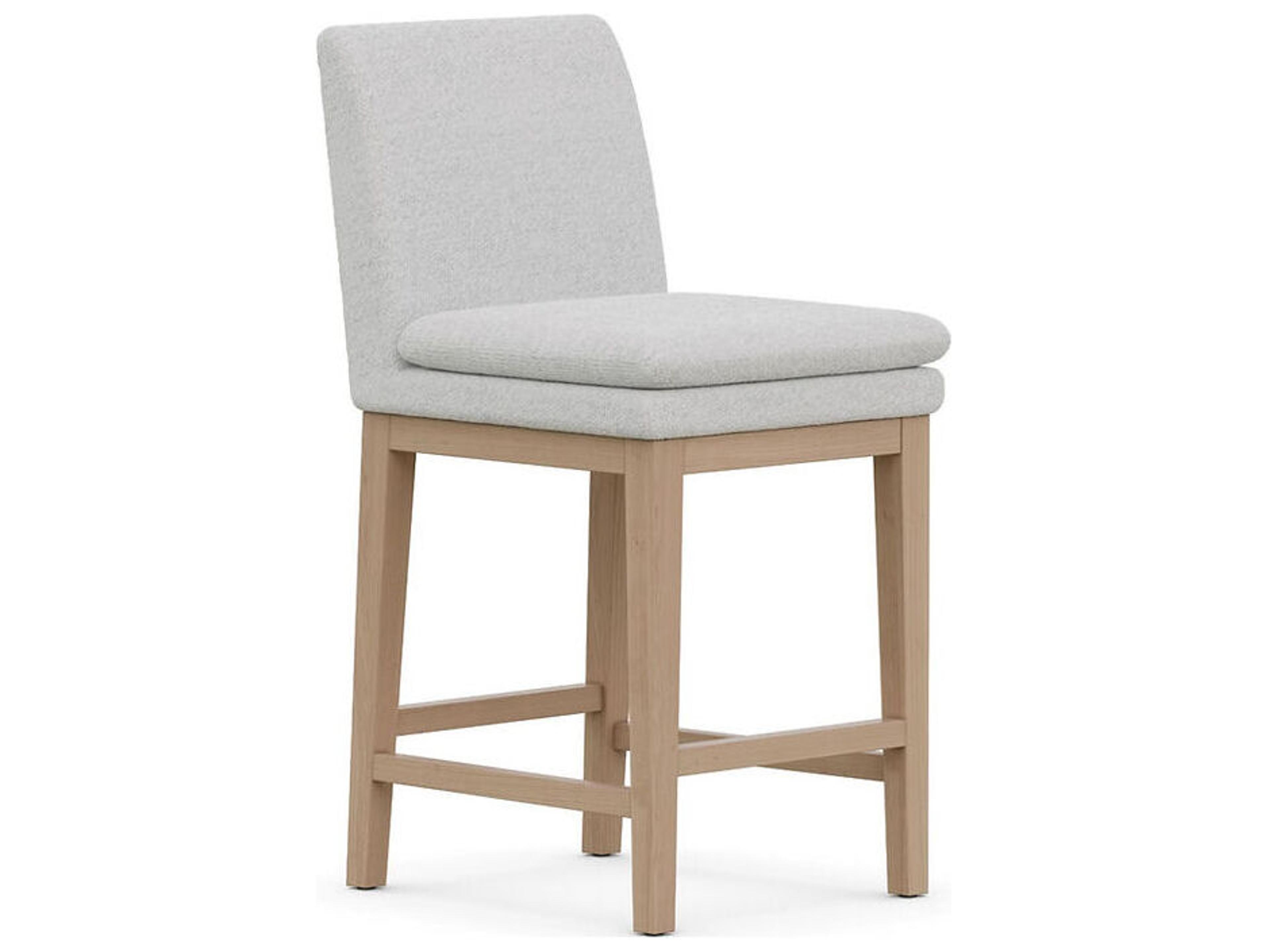 Case & Canvas Chandler Upholstered Oak Wood Counter Stool