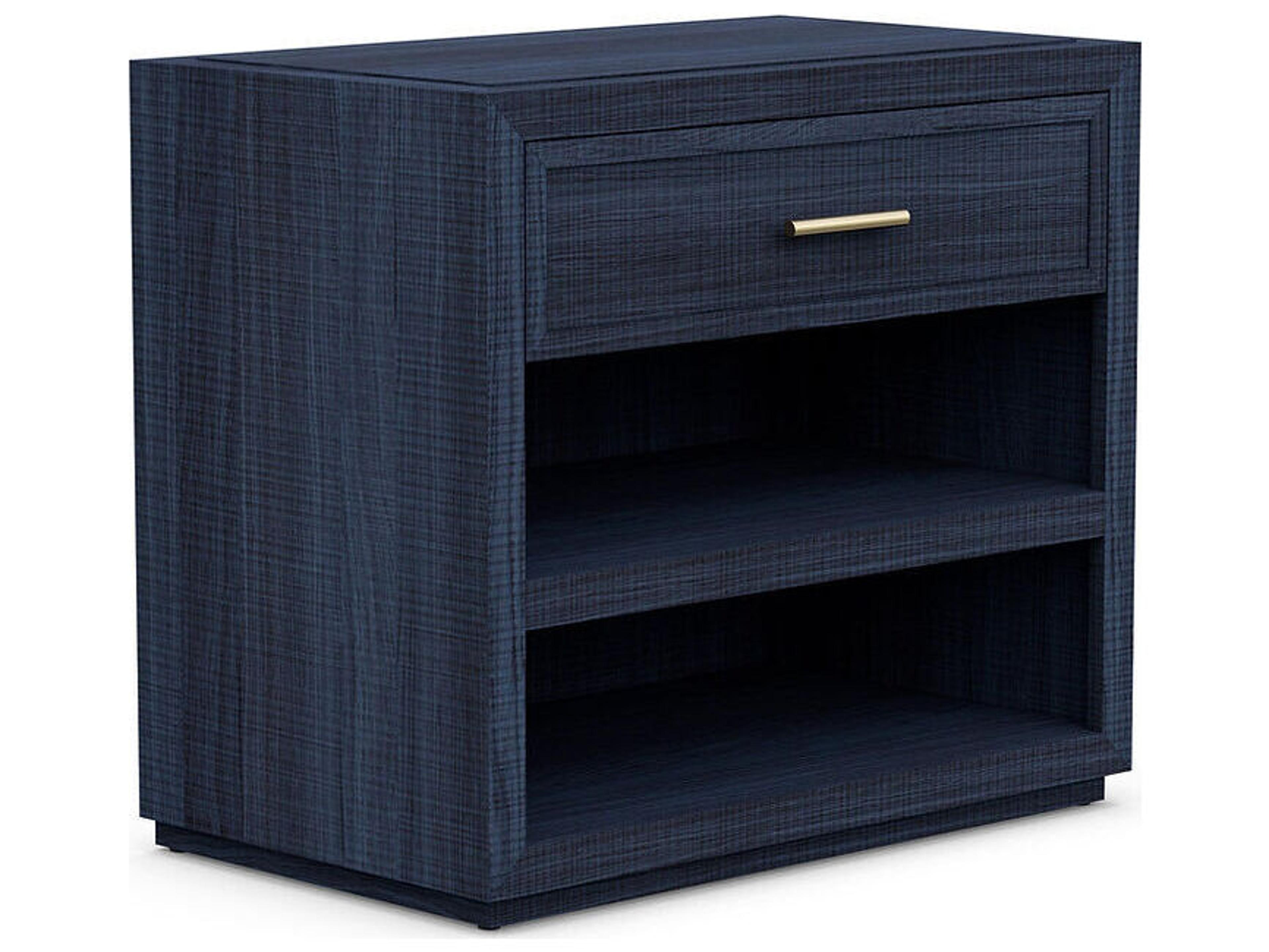 Case & Canvas Corpus 1-Drawer Blue Poplar Wood Nightstand