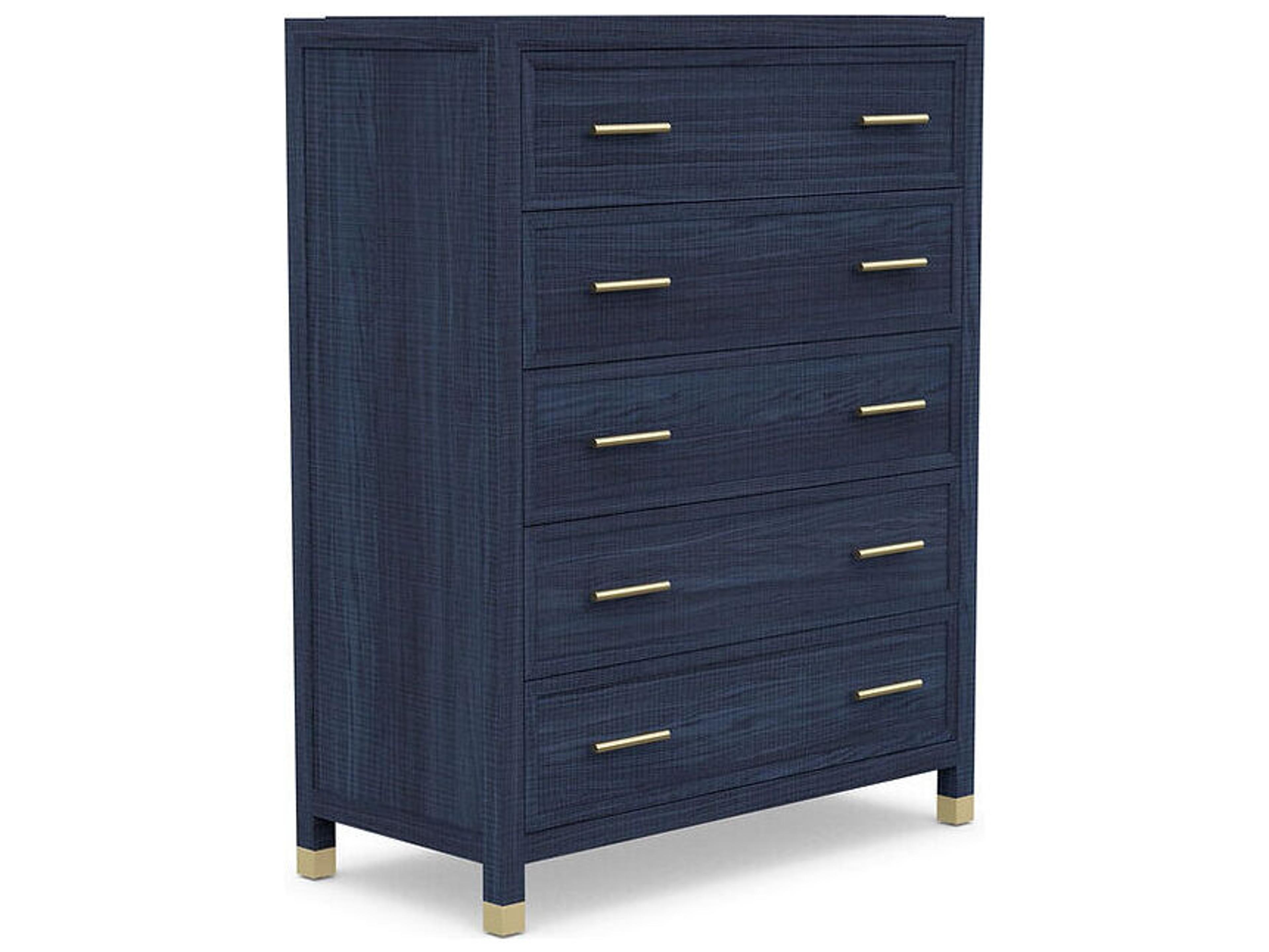 Case & Canvas Corpus 5-Drawers Blue Poplar Wood Dresser