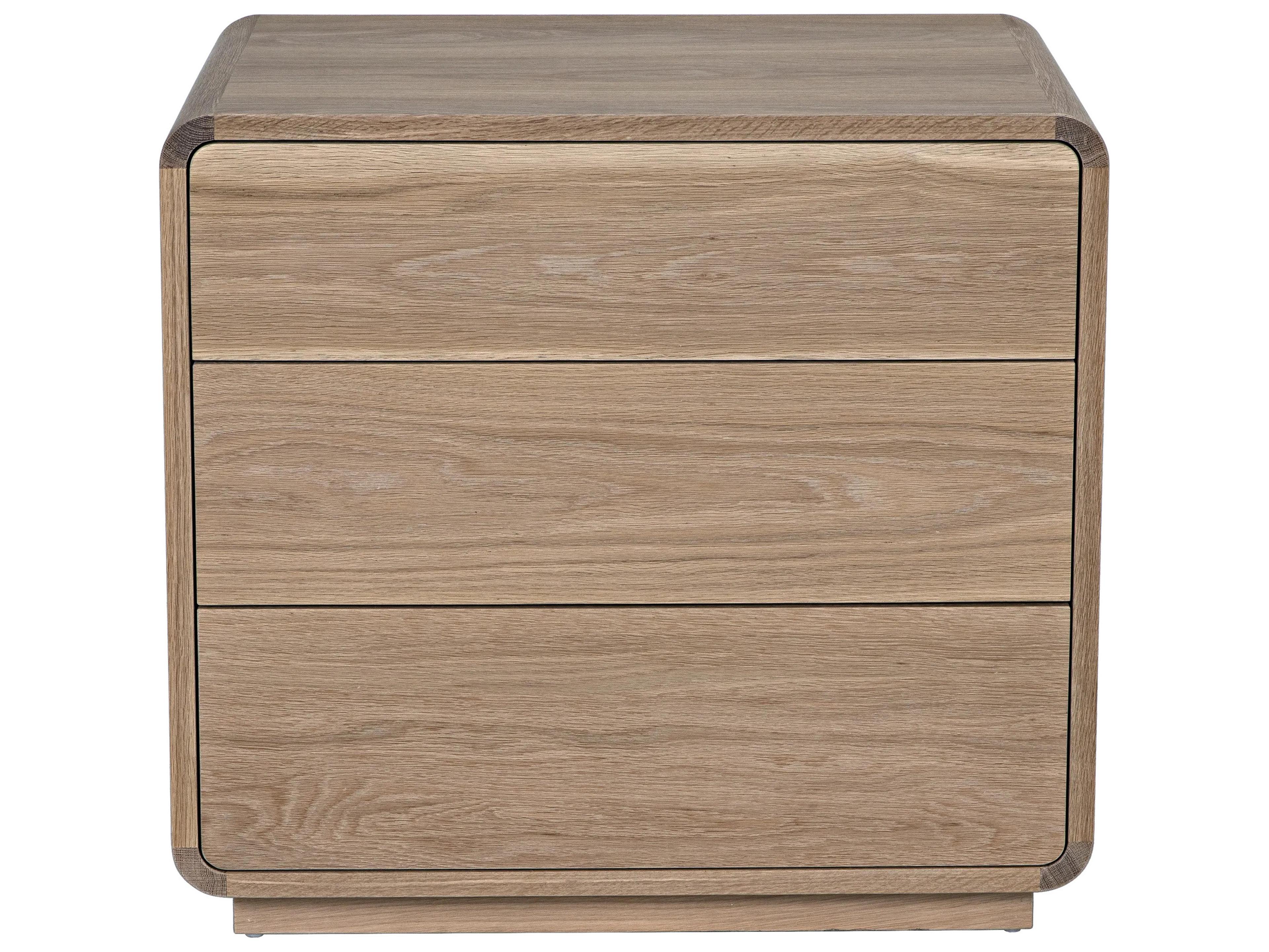CFC Redford 3-Drawers Oak Wood Nightstand