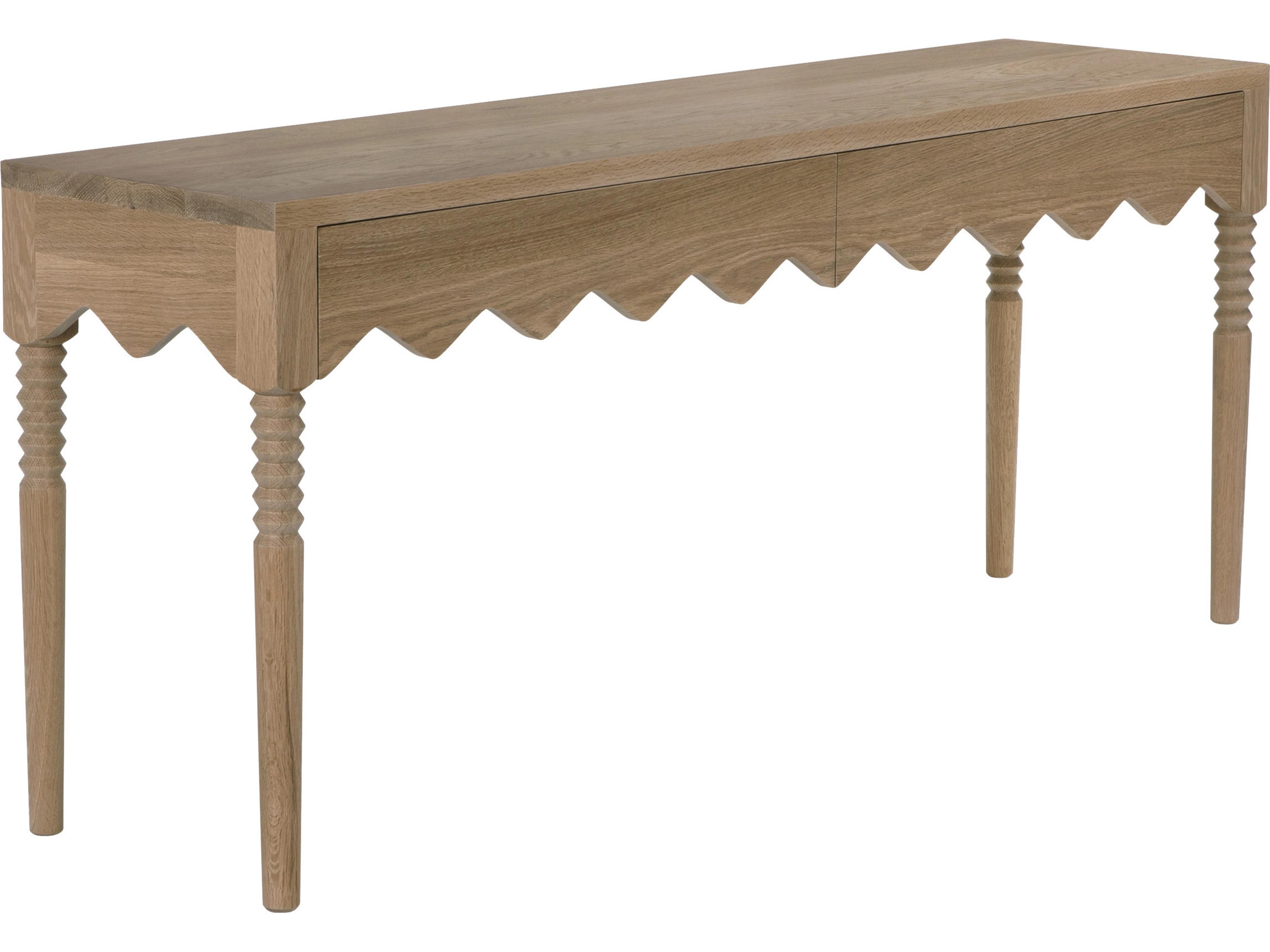 CFC Lulu Rectangular Wood Natural Oak Console Table