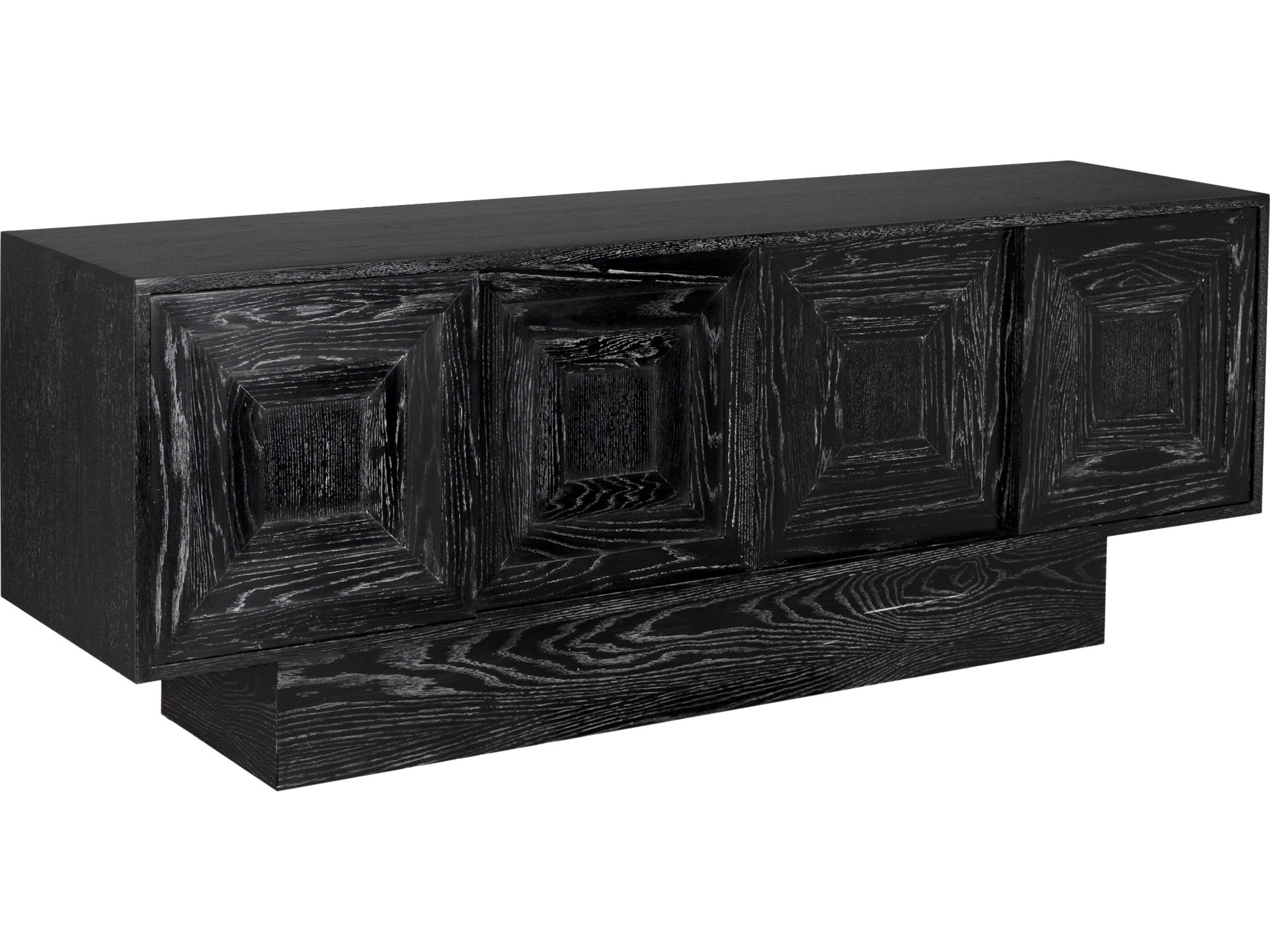 CFC Paloma 80" Oak Wood Cerused Black Sideboard