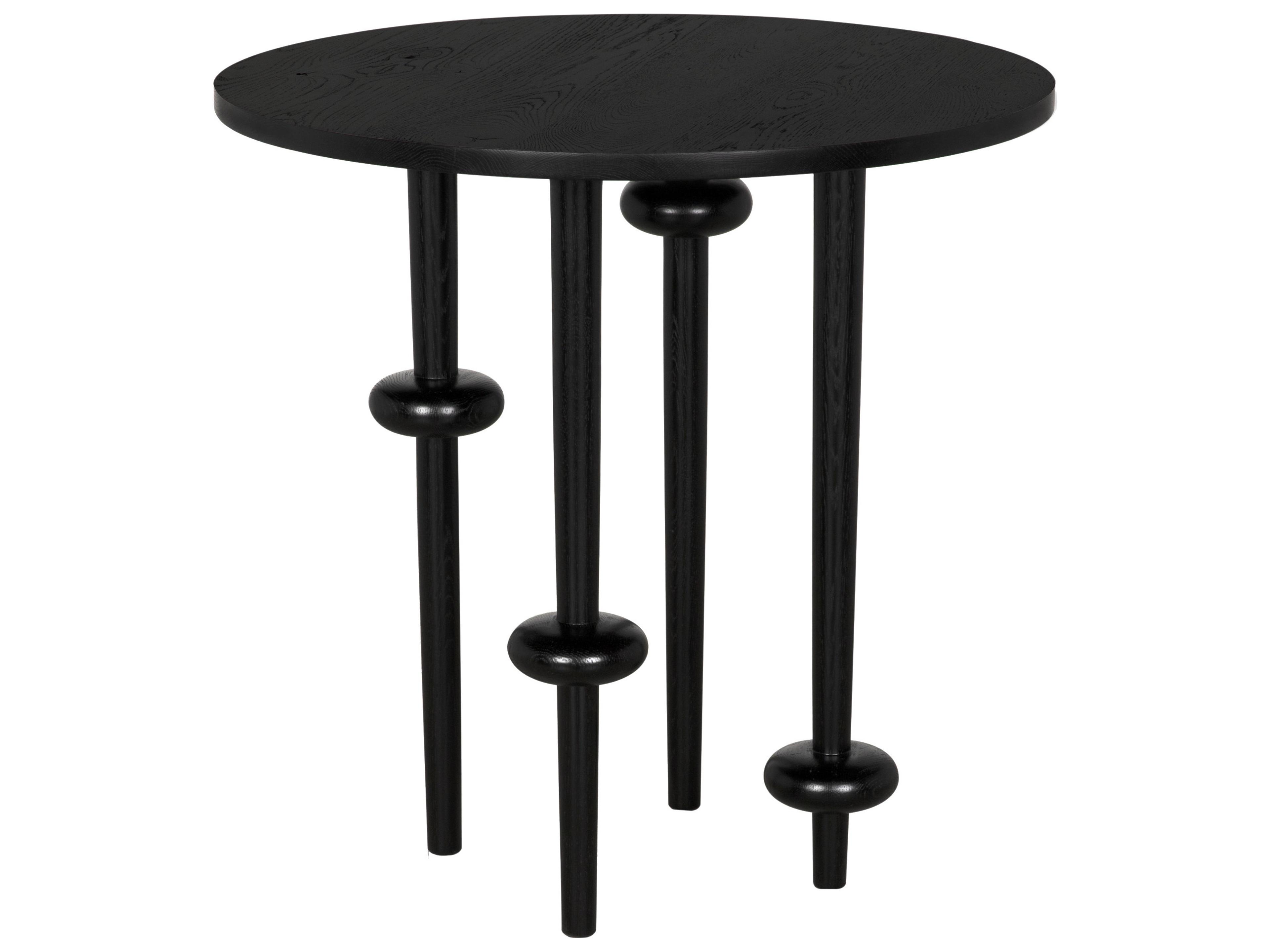 CFC Sue Ellen Round Wood Black End Table