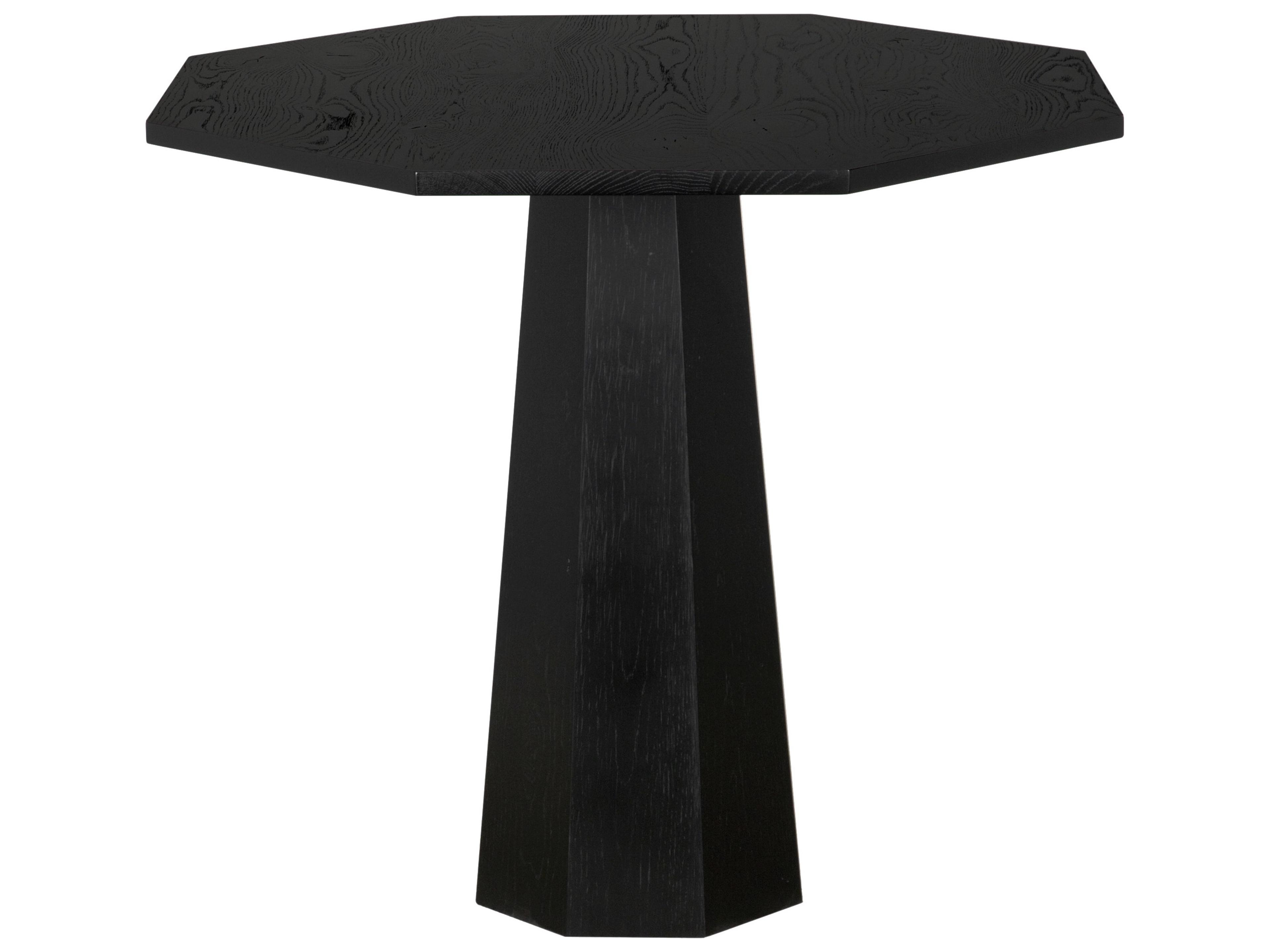 CFC Oscar Round Wood Black End Table