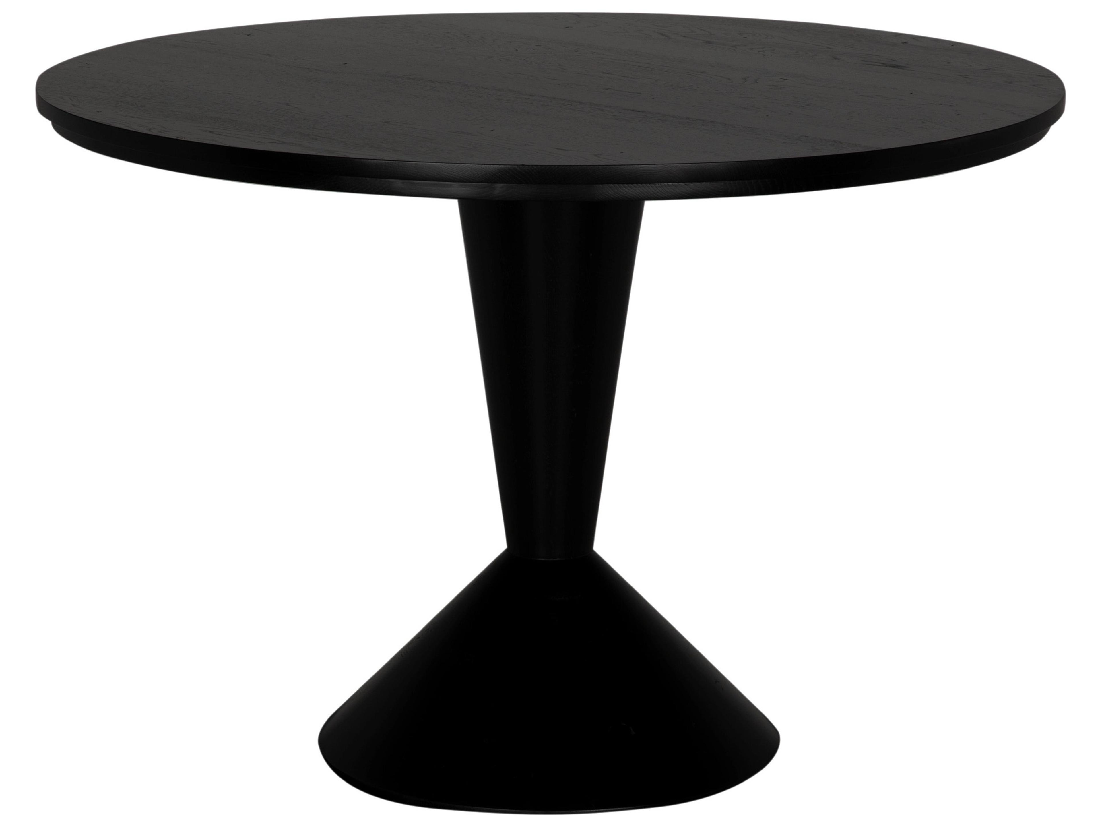 CFC Pansy Round Wood Black End Table