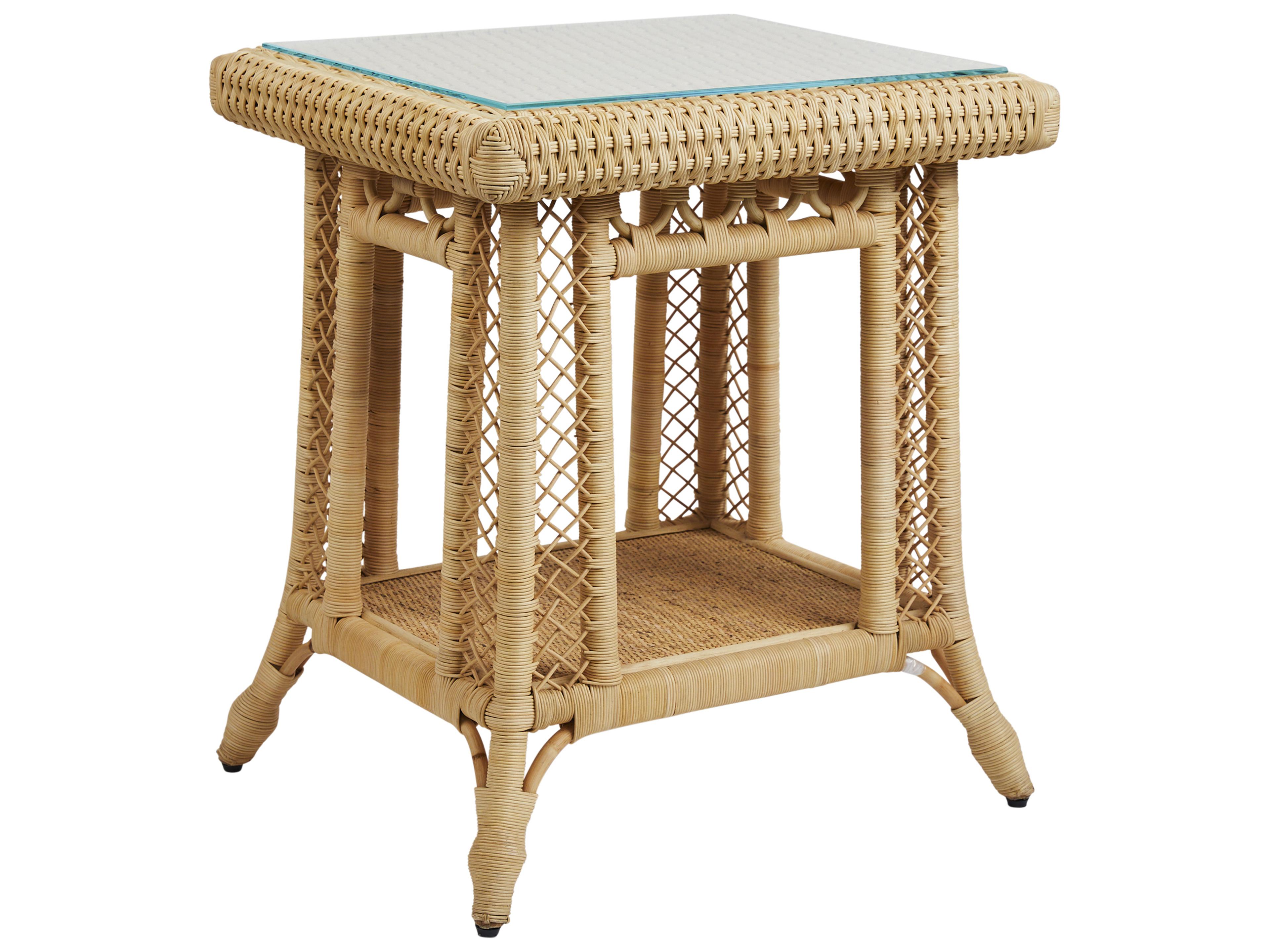 Chelsea House Amanda Lindroth Rectangular Glass Natural End Table