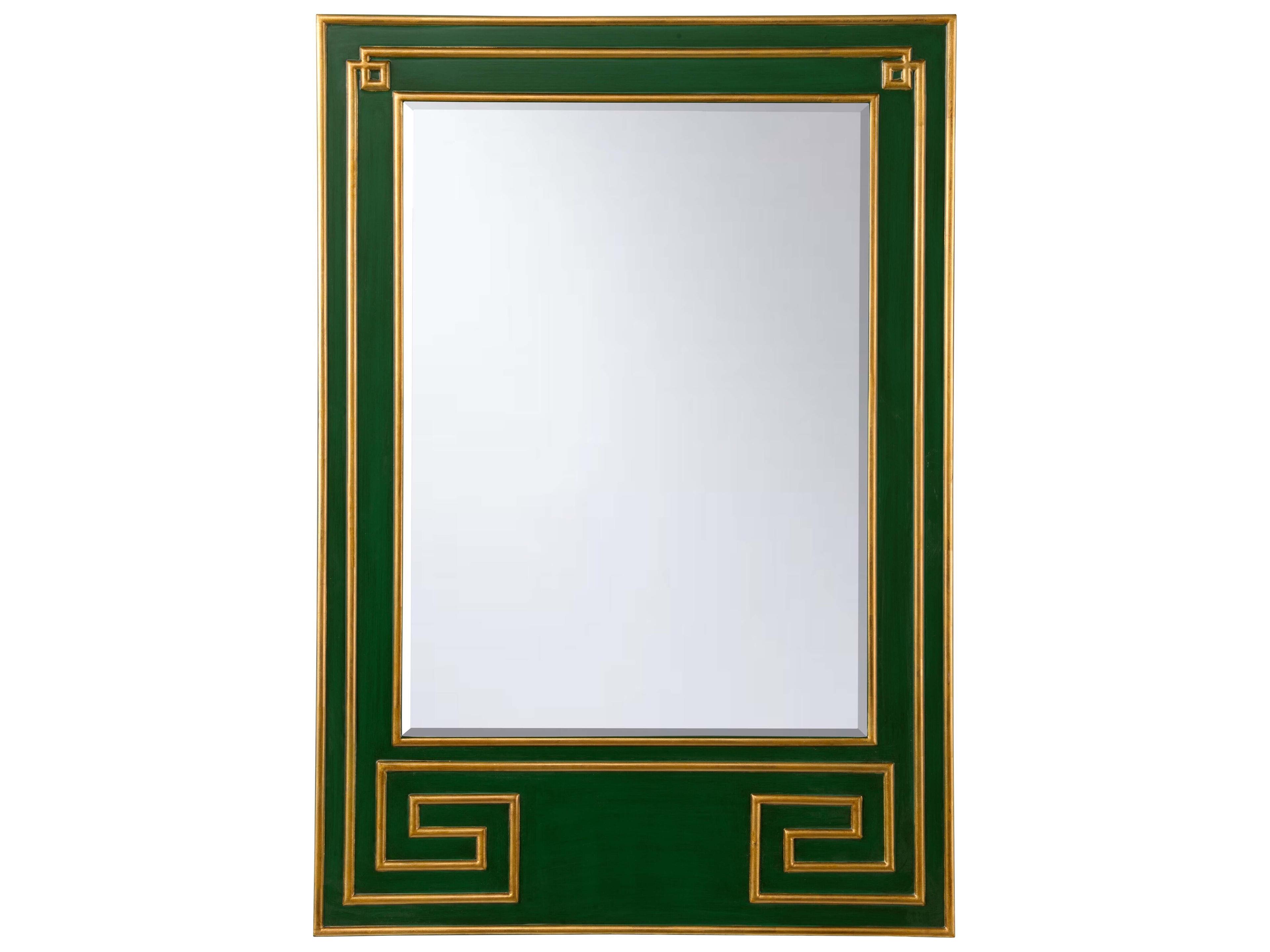 Chelsea House Bradshaw Orrell Greek Hall White Cream Gold Green Wall Mirror Rectangular