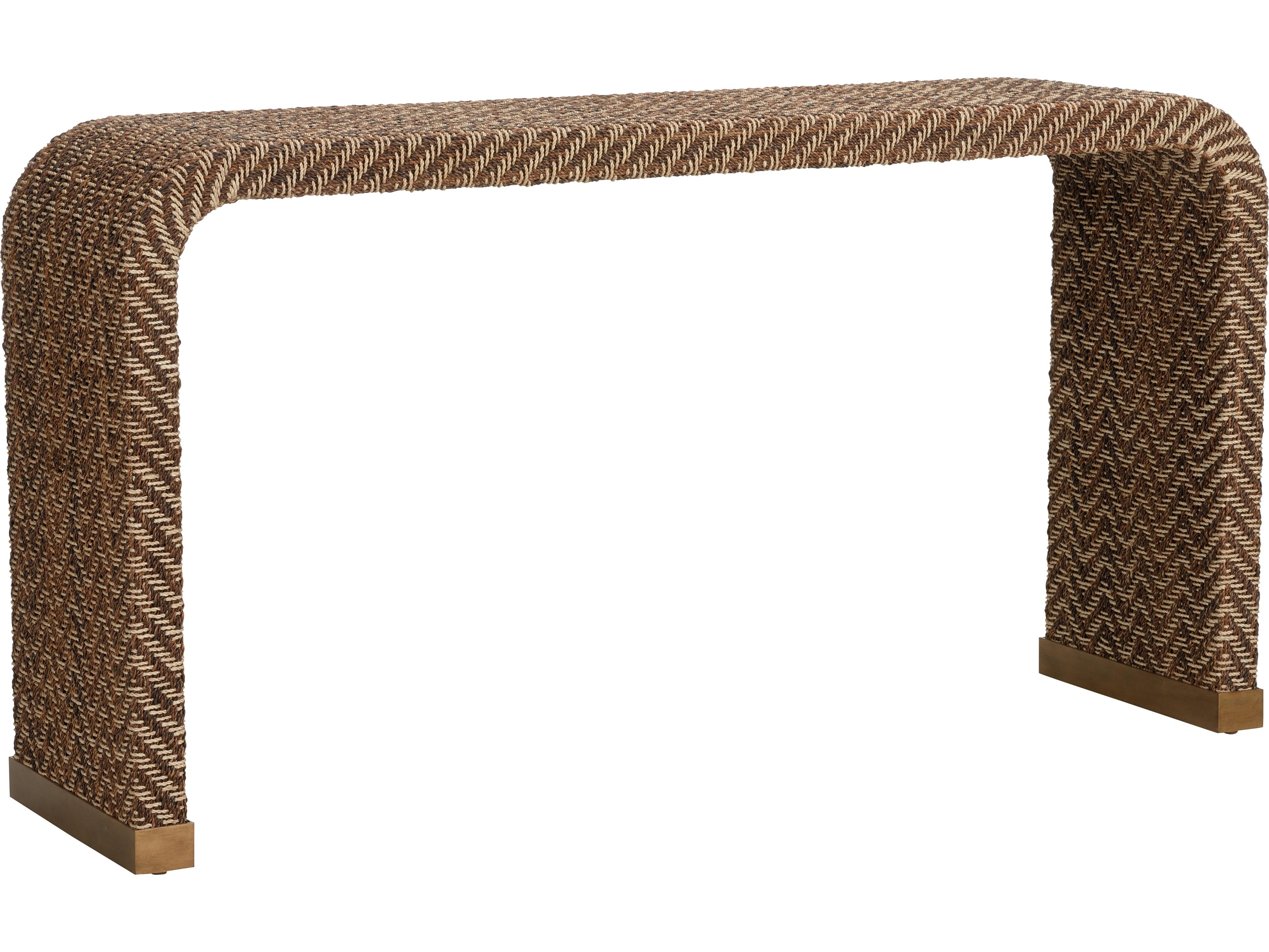 Chelsea House Bill Cain Rectangular Brown Gold Console Table