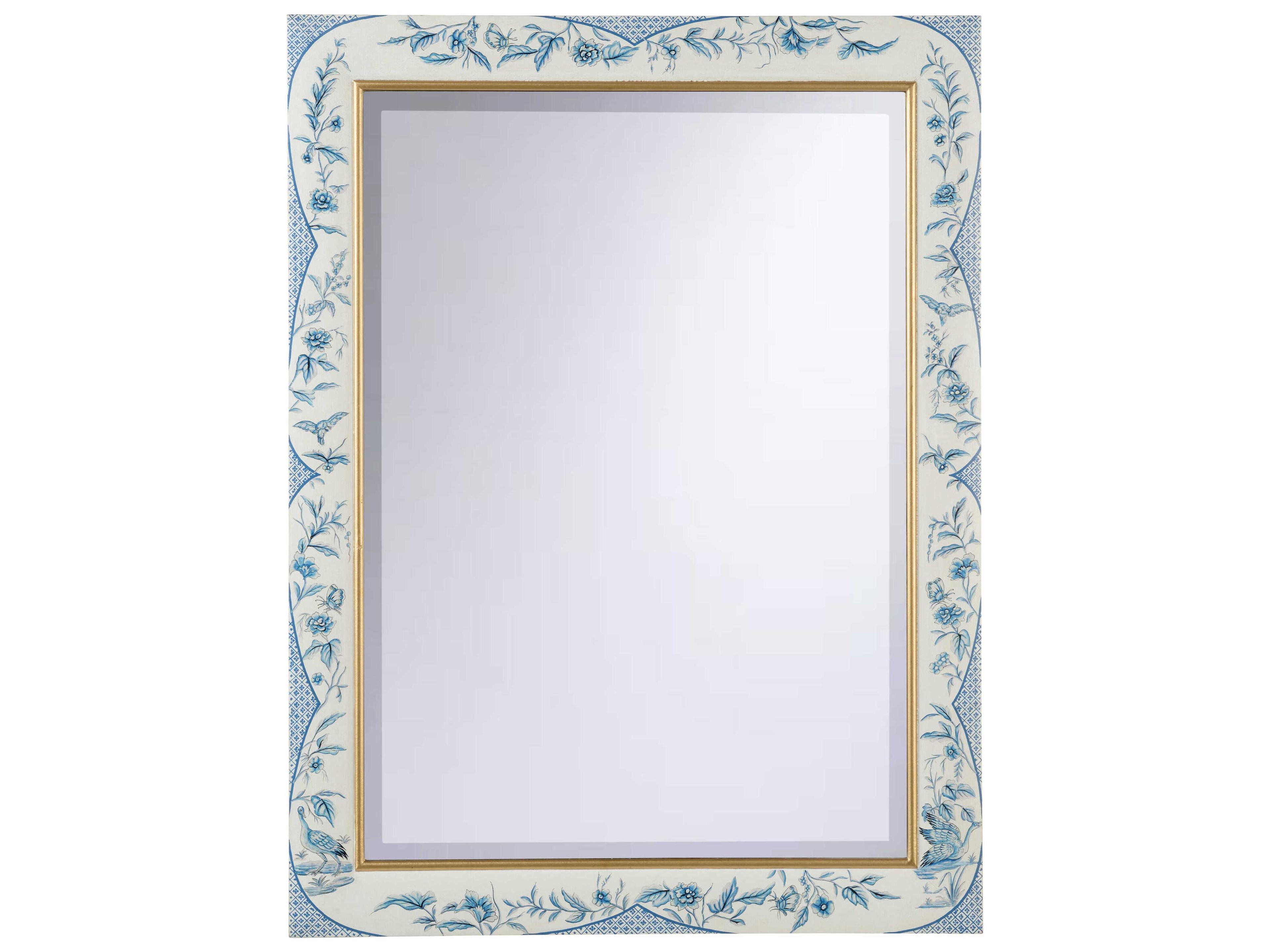 Chelsea House Bagatelle Blue White Rectangular Wall Mirror