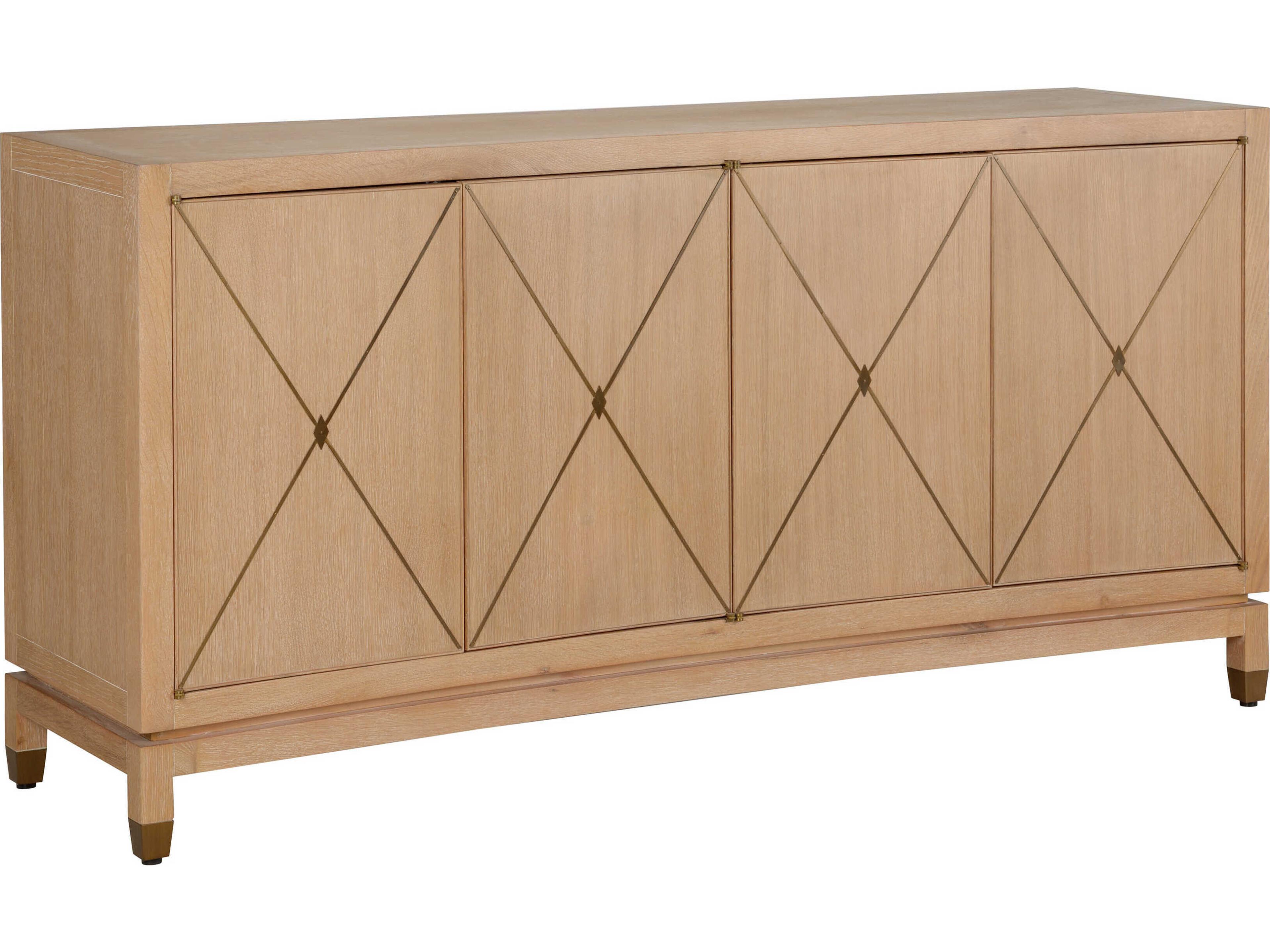 Chelsea House Jamie Merida Rectangular Wood Oak Coffee Bronze Brentwood Console Table