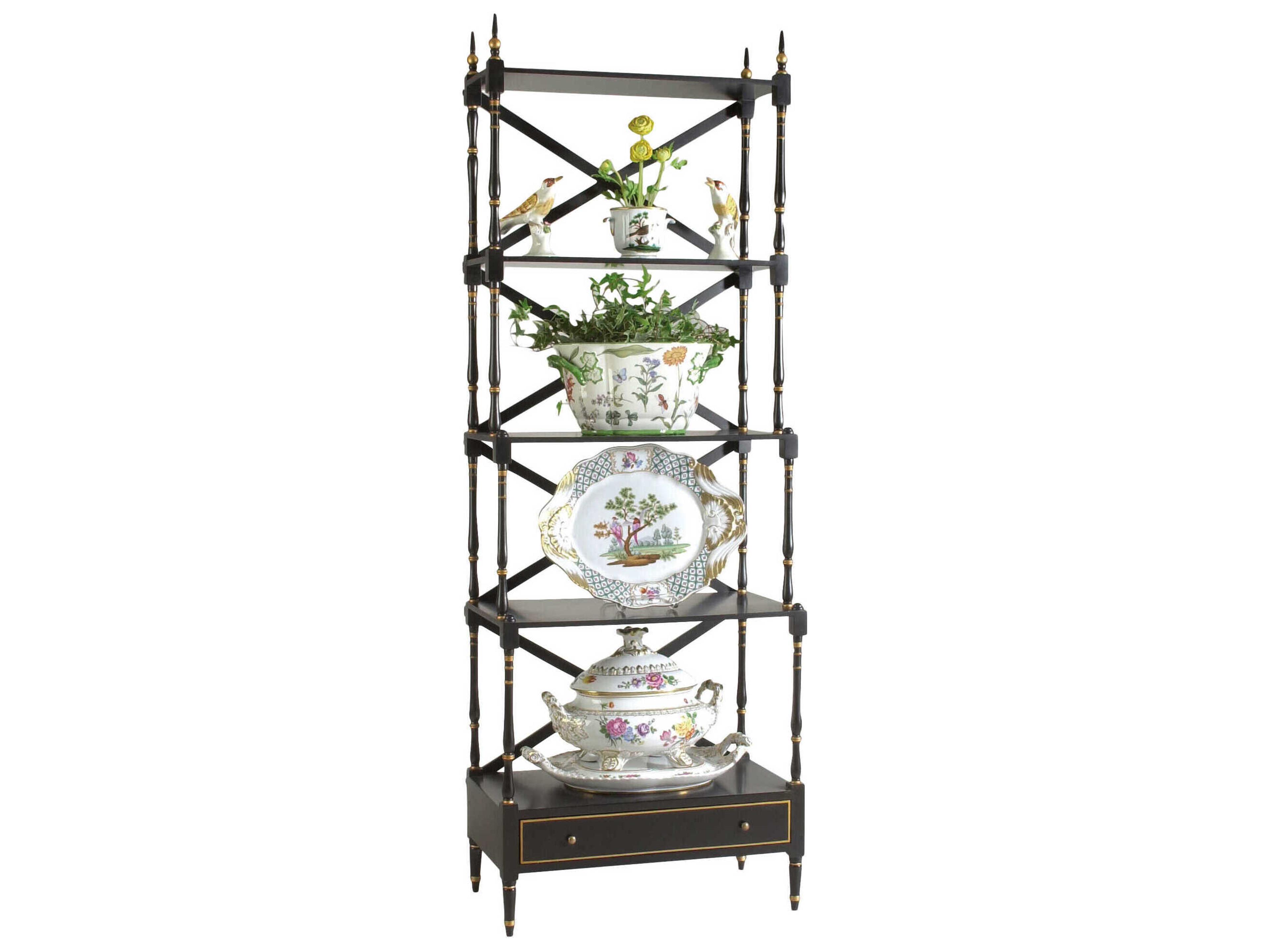 Chelsea House Black Gold Bookcase