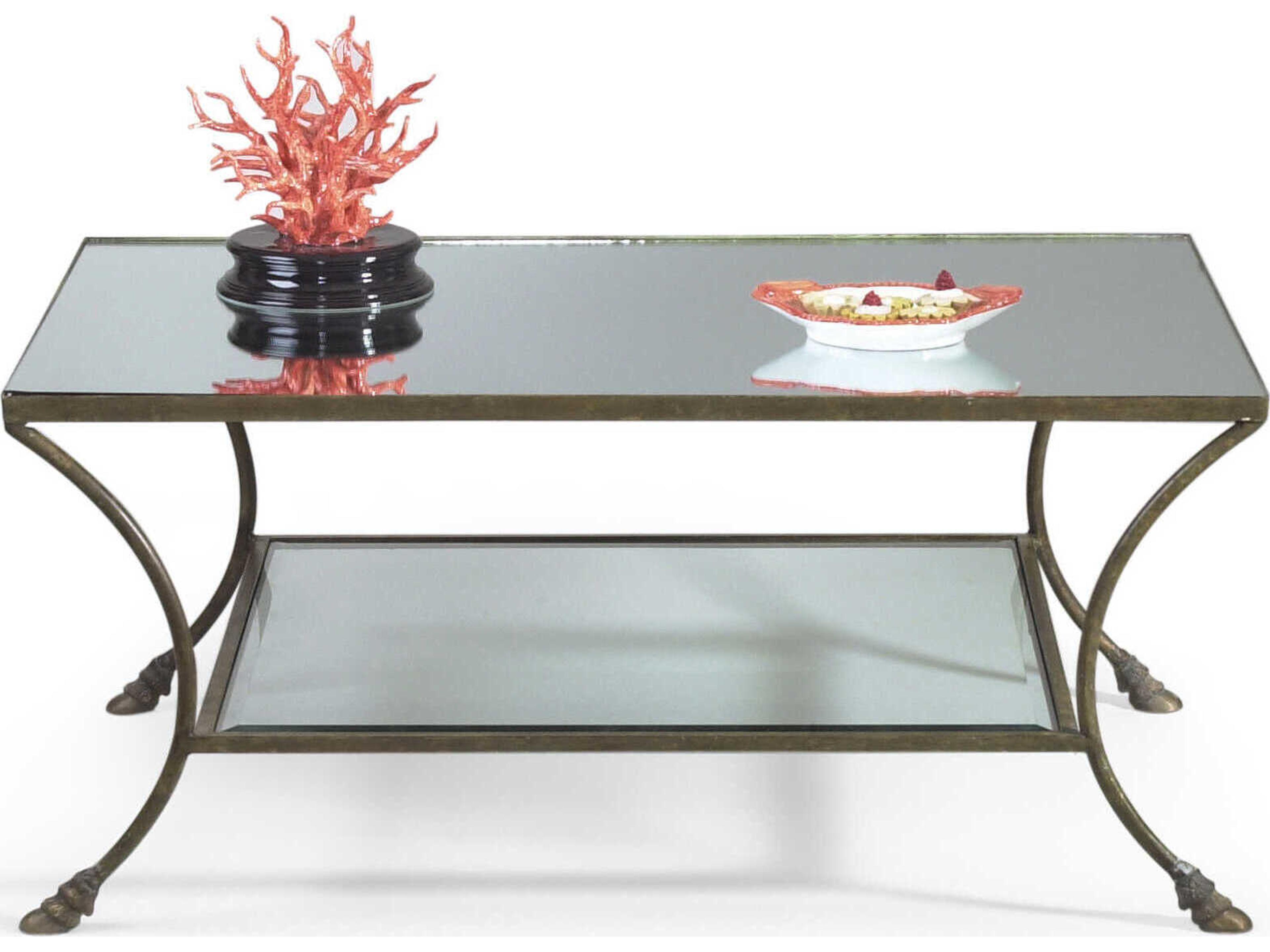 Chelsea House Rectangular Mirror Brown Coffee Table