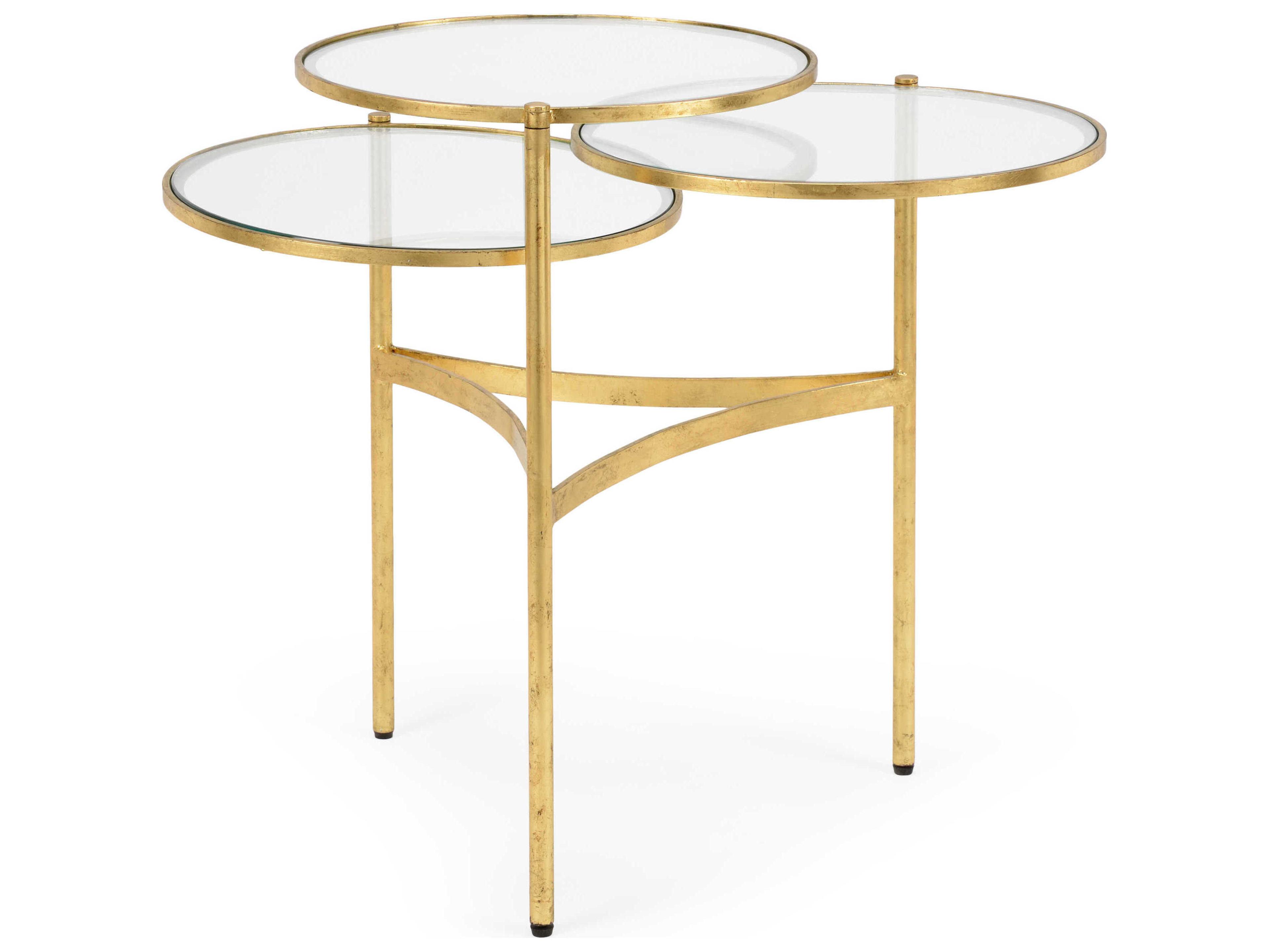 Chelsea House Bristol Round Glass Coffee Table - Gold