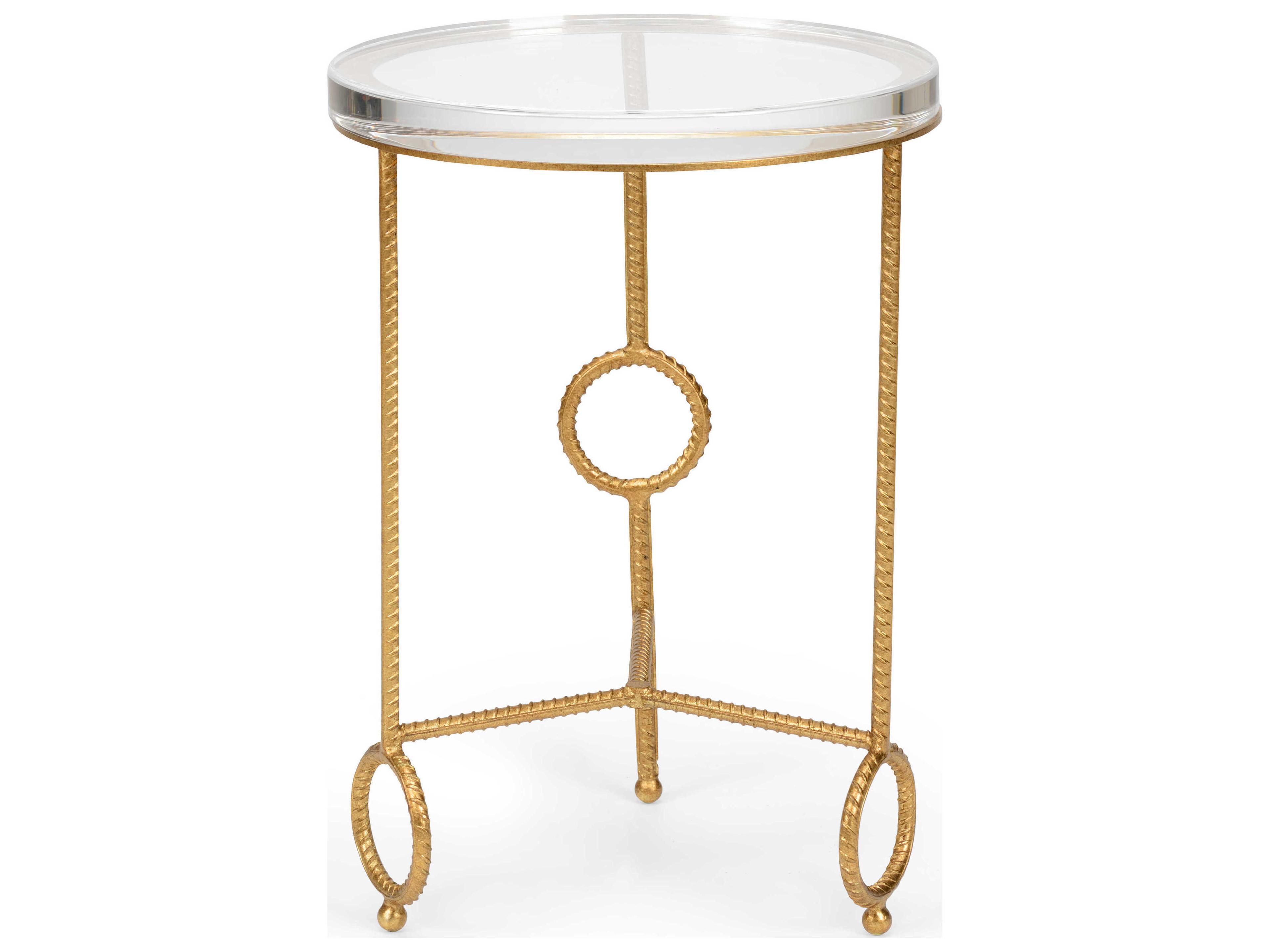 Chelsea House Bradshaw Orrell Yonkers Round Gold Clear Side Table - Acrylic
