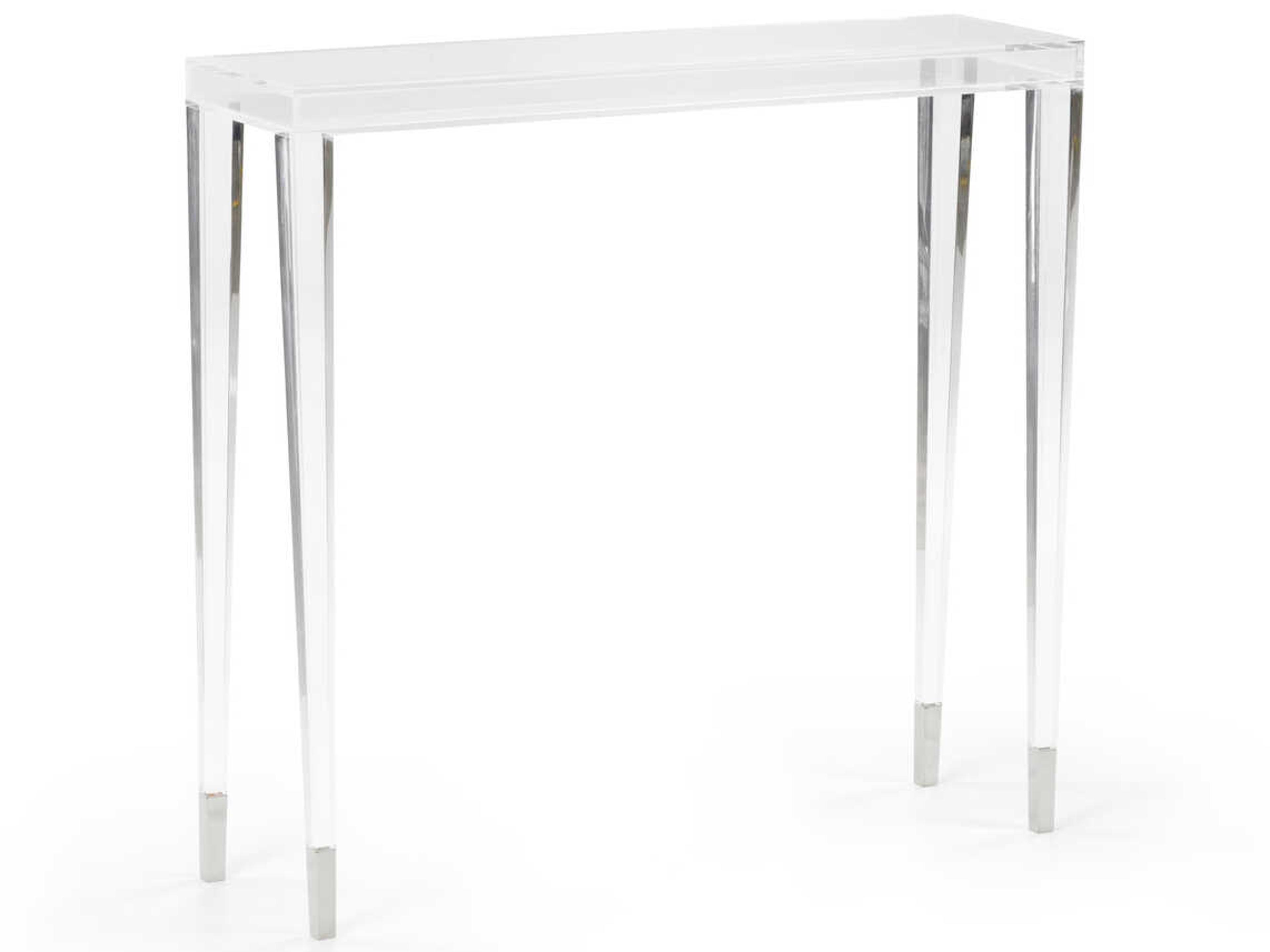 Chelsea House Rectangular Acrylic Clear Polished Nickel Console Table